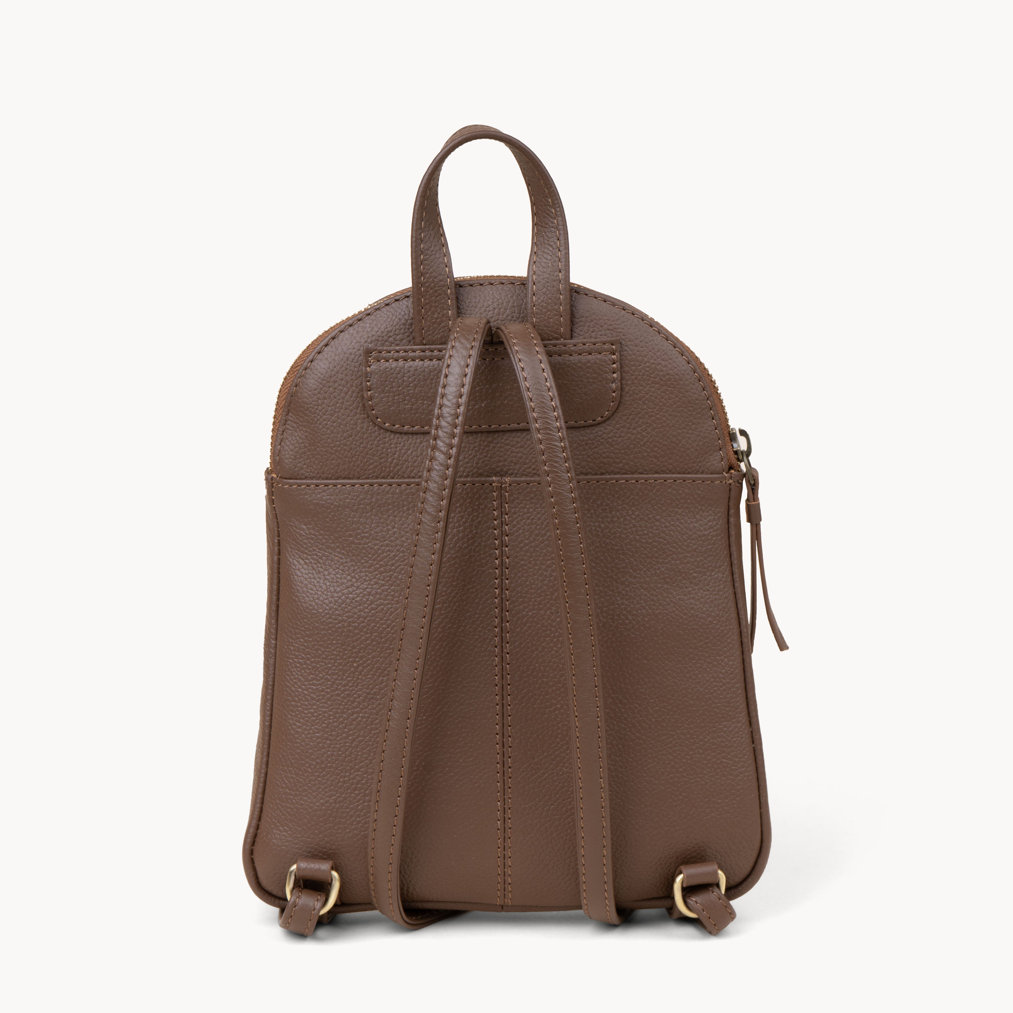 'GEORGE' Tan Mini Pebble Grain Leather Backpack