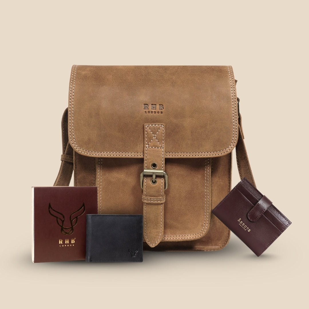 The Distinguished Traveler Bundle | Tan Leather Collection