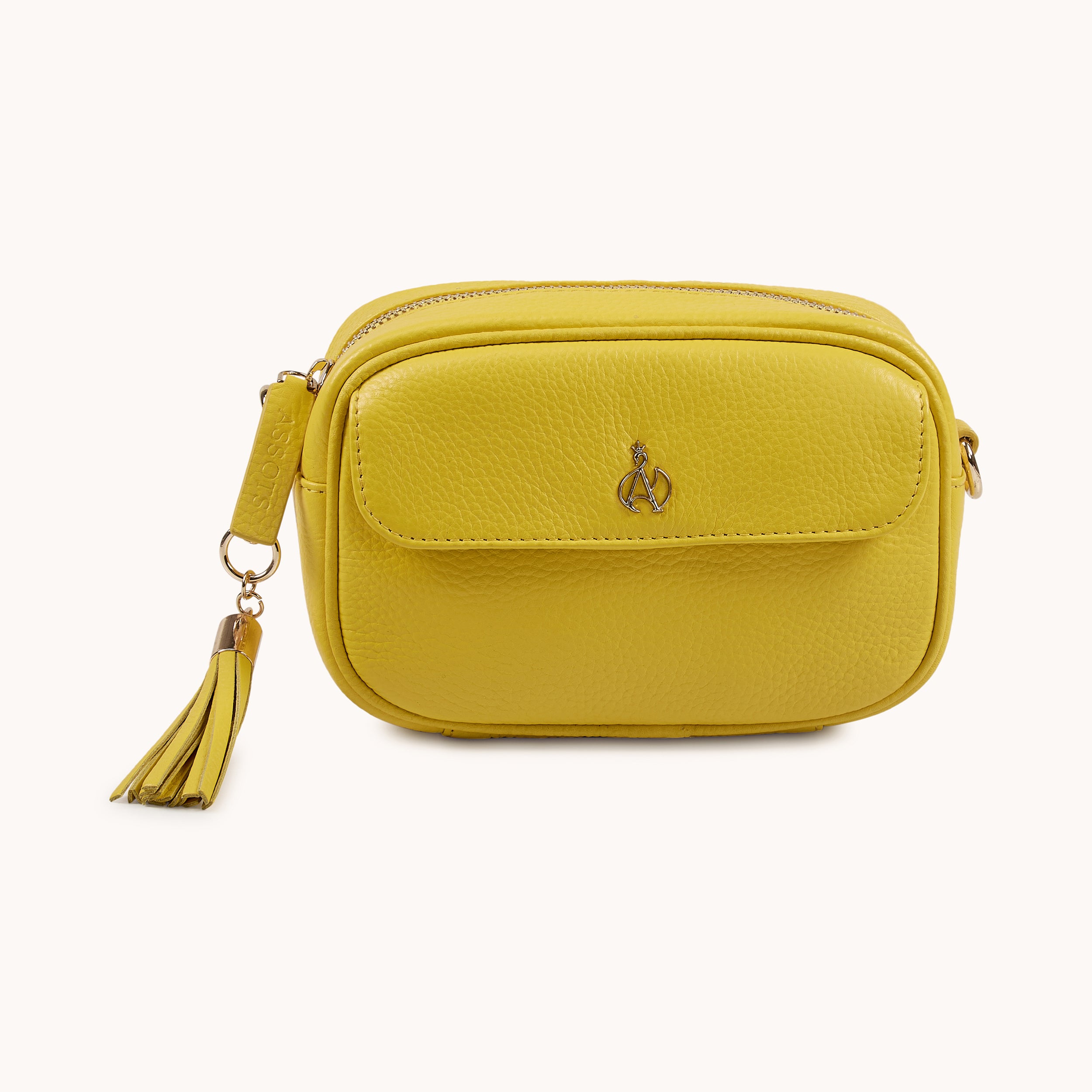 'HACKNEY MINI' Sunflower Pebble Grain Real Leather Crossbody Bag