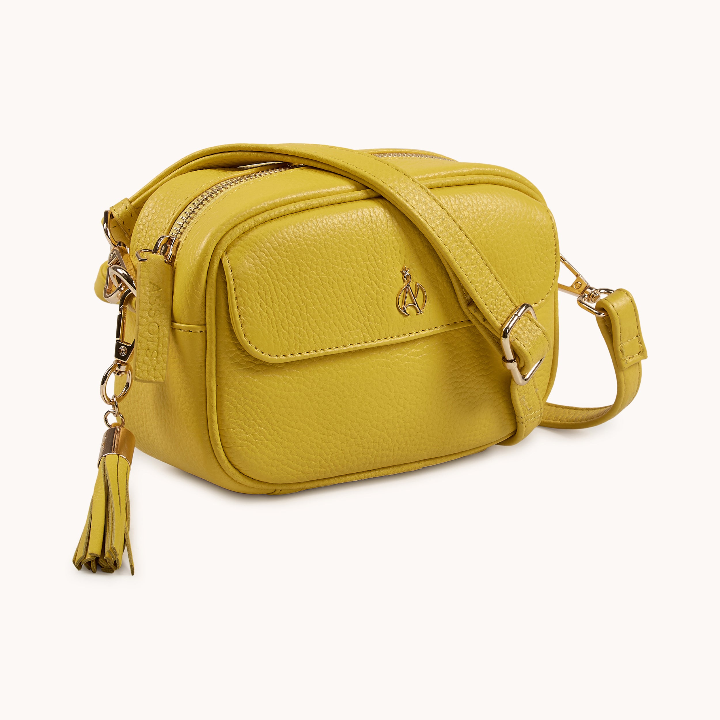 'HACKNEY MINI' Sunflower Pebble Grain Real Leather Crossbody Bag