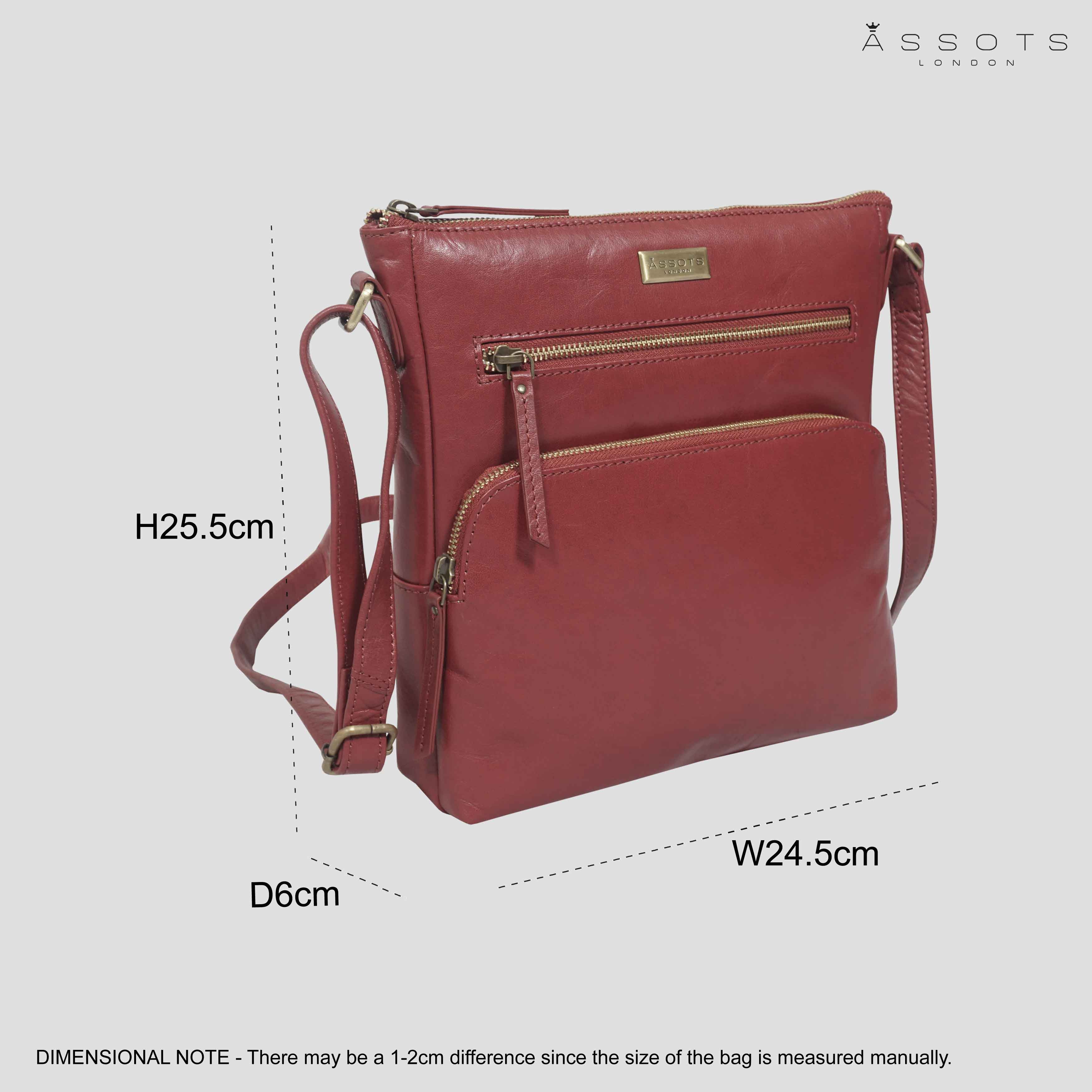 'AGATHA' Chillipepper Red Vintage Polished VT Real Leather Crossbody Bag