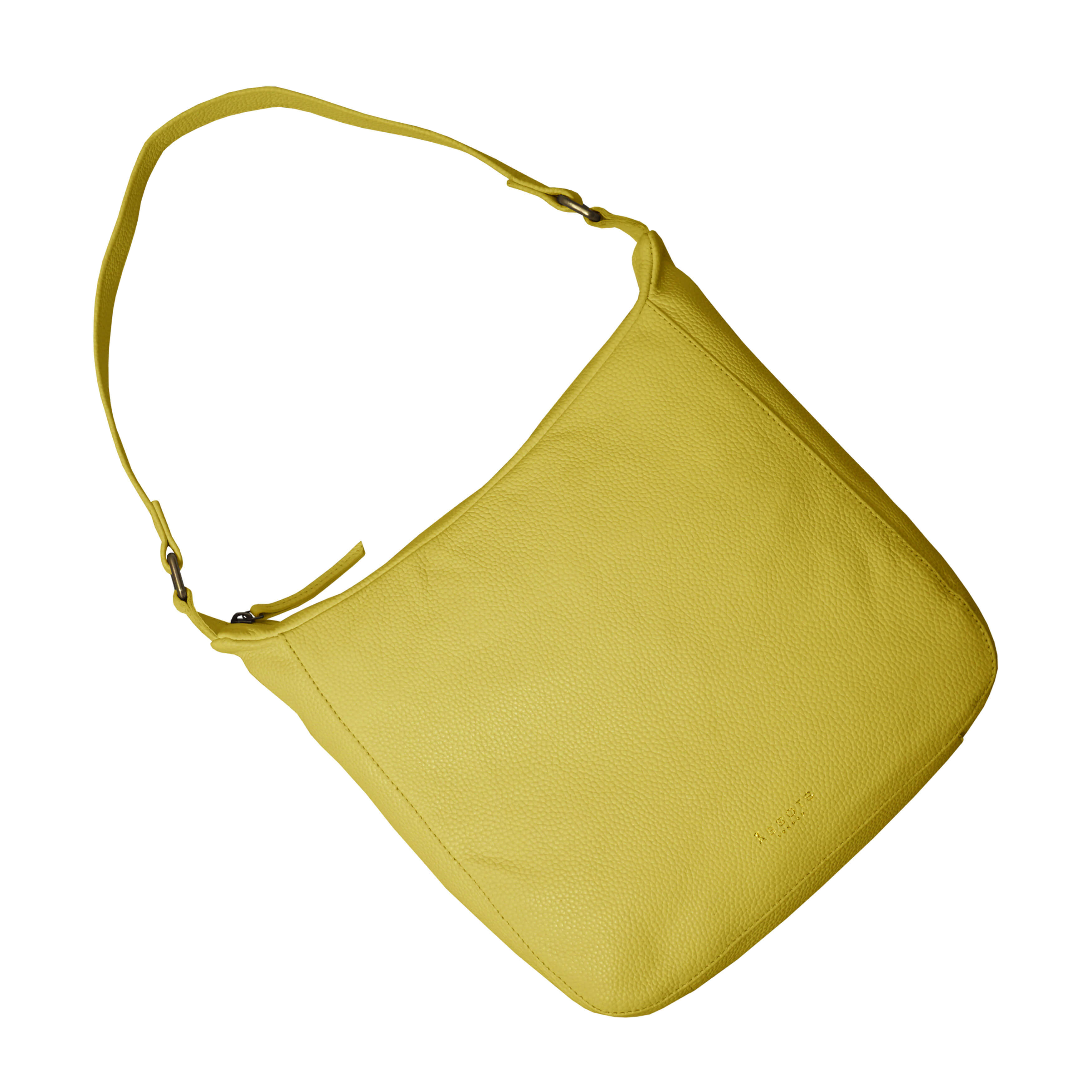 'BIANCA' Illuminating Yellow Pebble Grain Leather Slouchy Hobo Bag