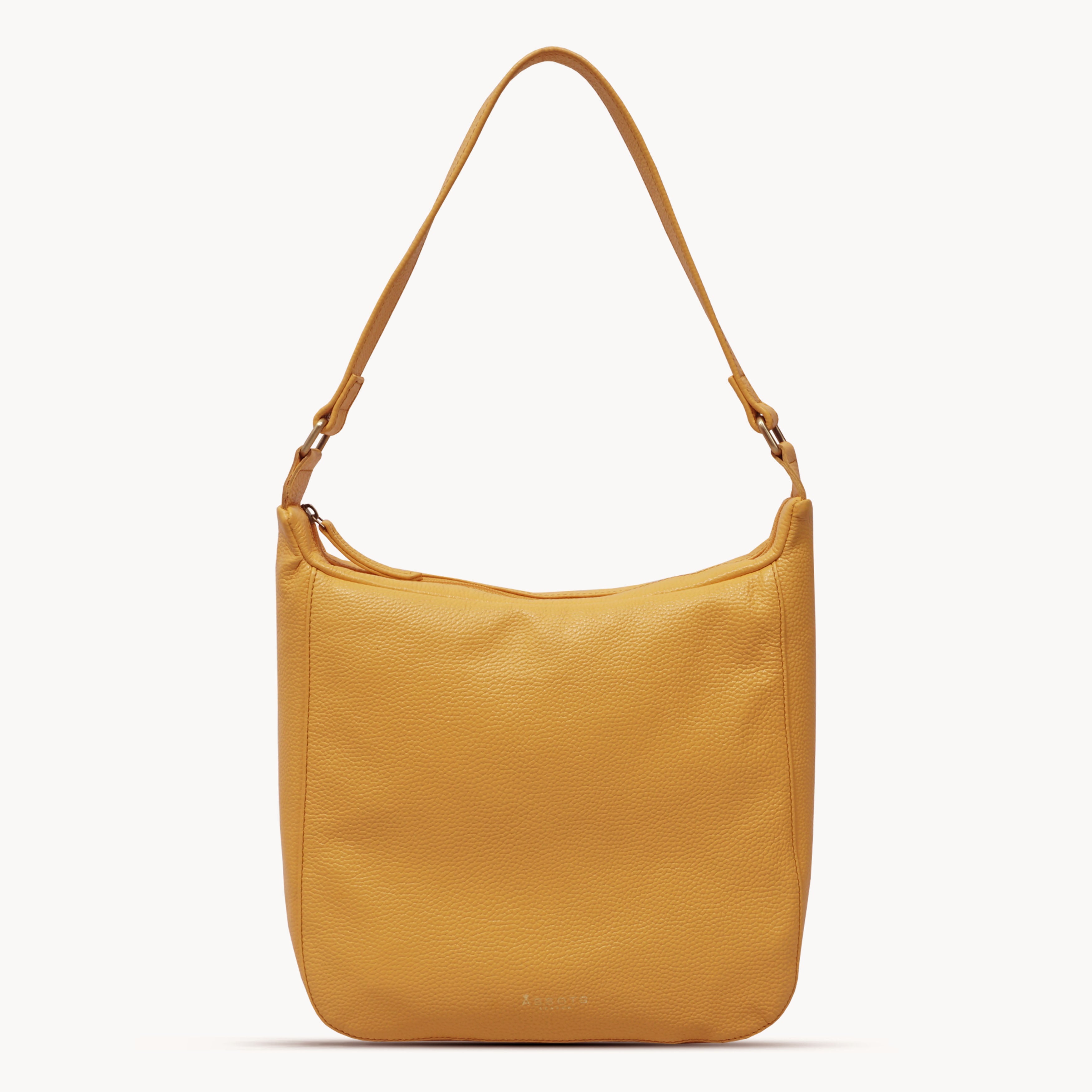 'BIANCA' Burnt Orange Pebble Grain Leather Slouchy Hobo Bag