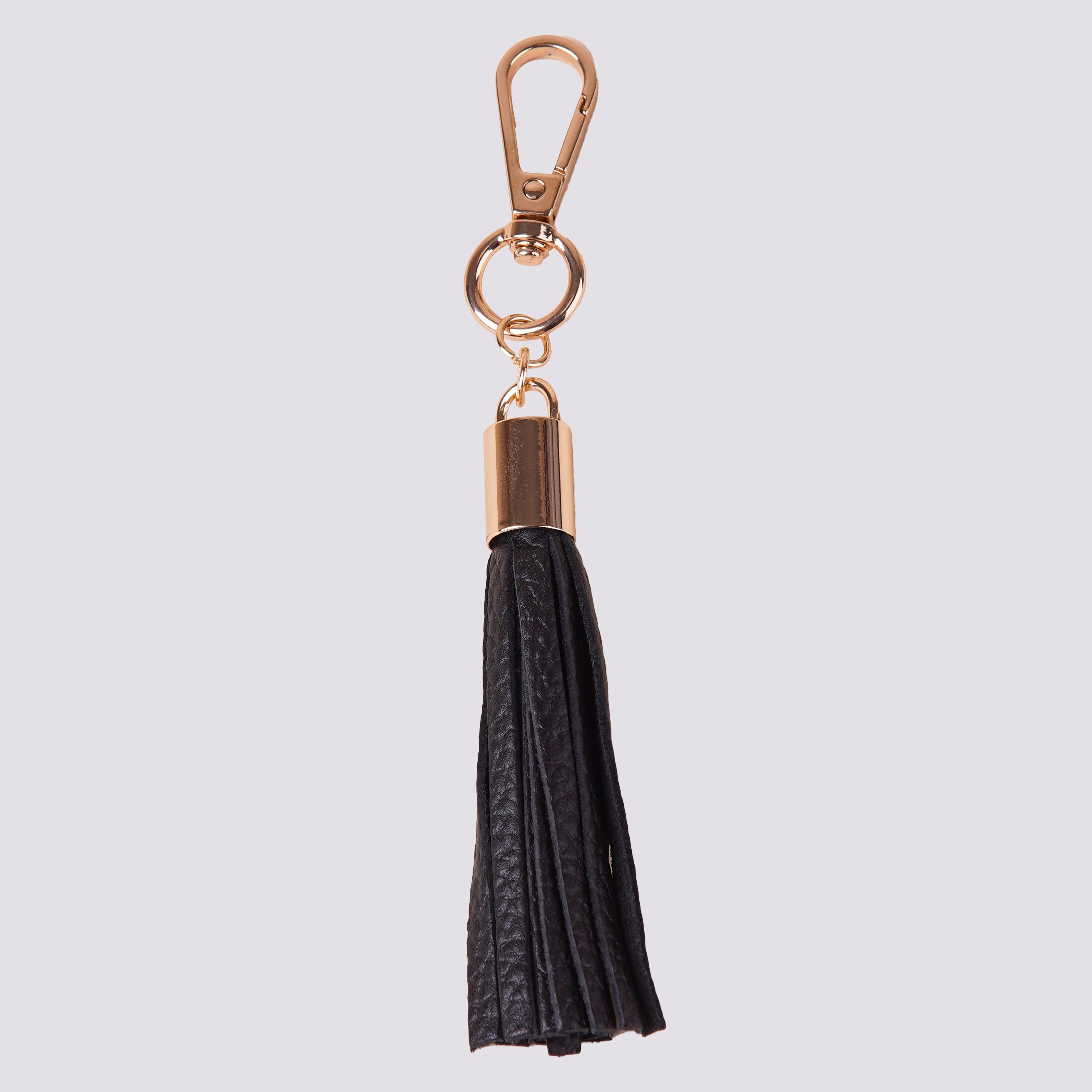 The Black Genuine Leather Gold Tassel