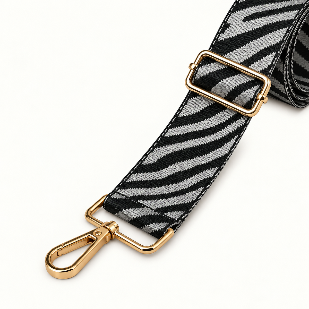 Grey Zebra Bag Strap