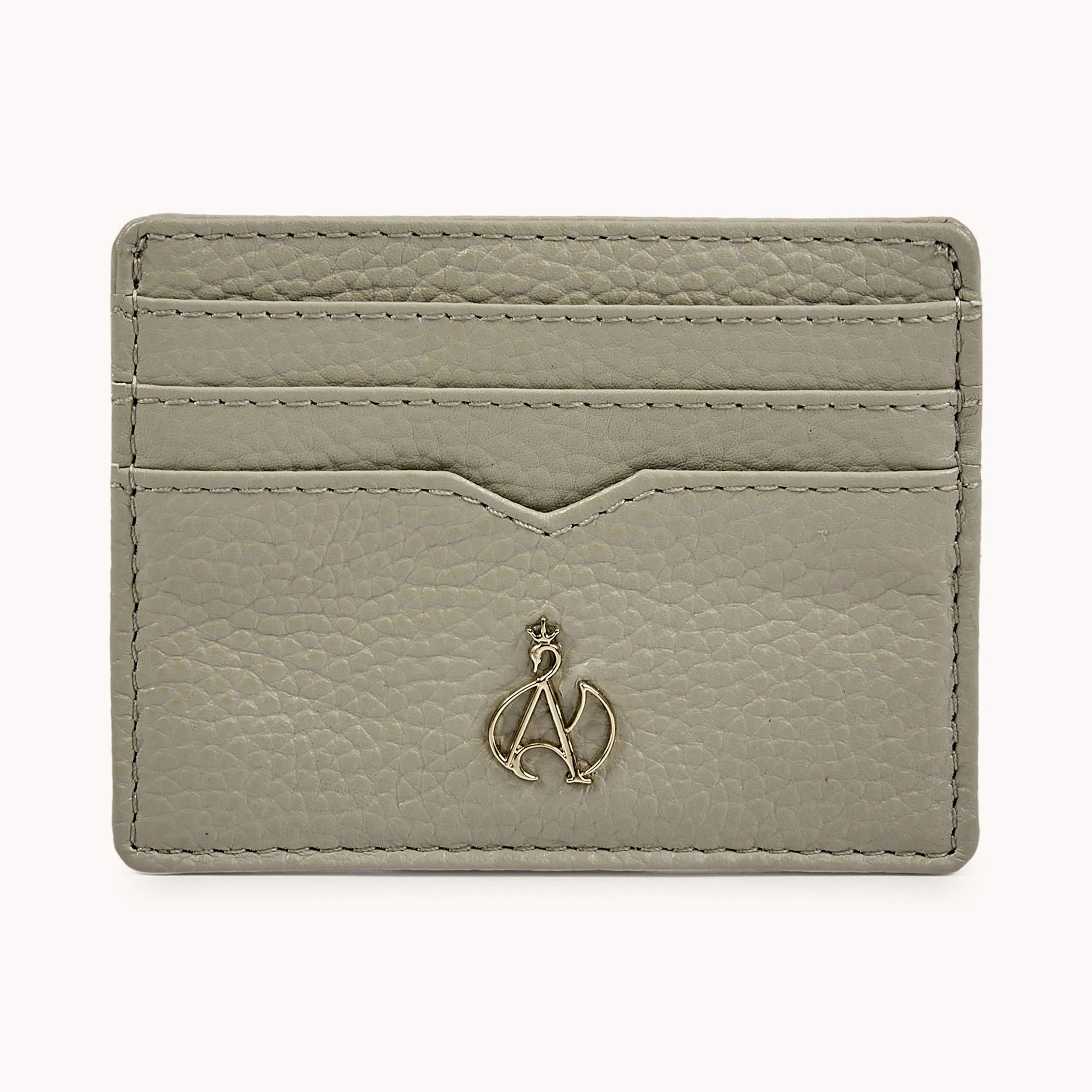 'SAVILE' Fog Grey Real Leather RFID Cardholder