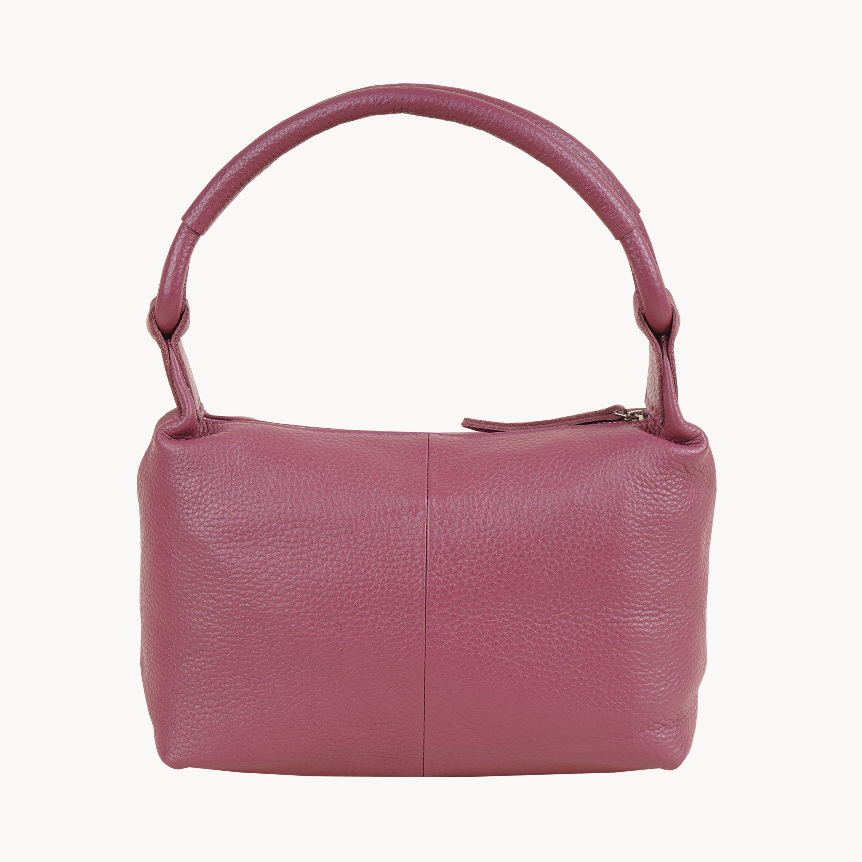'City Bag' Carmine Pink Soft Pebble Grain Leather Shoulder Bag
