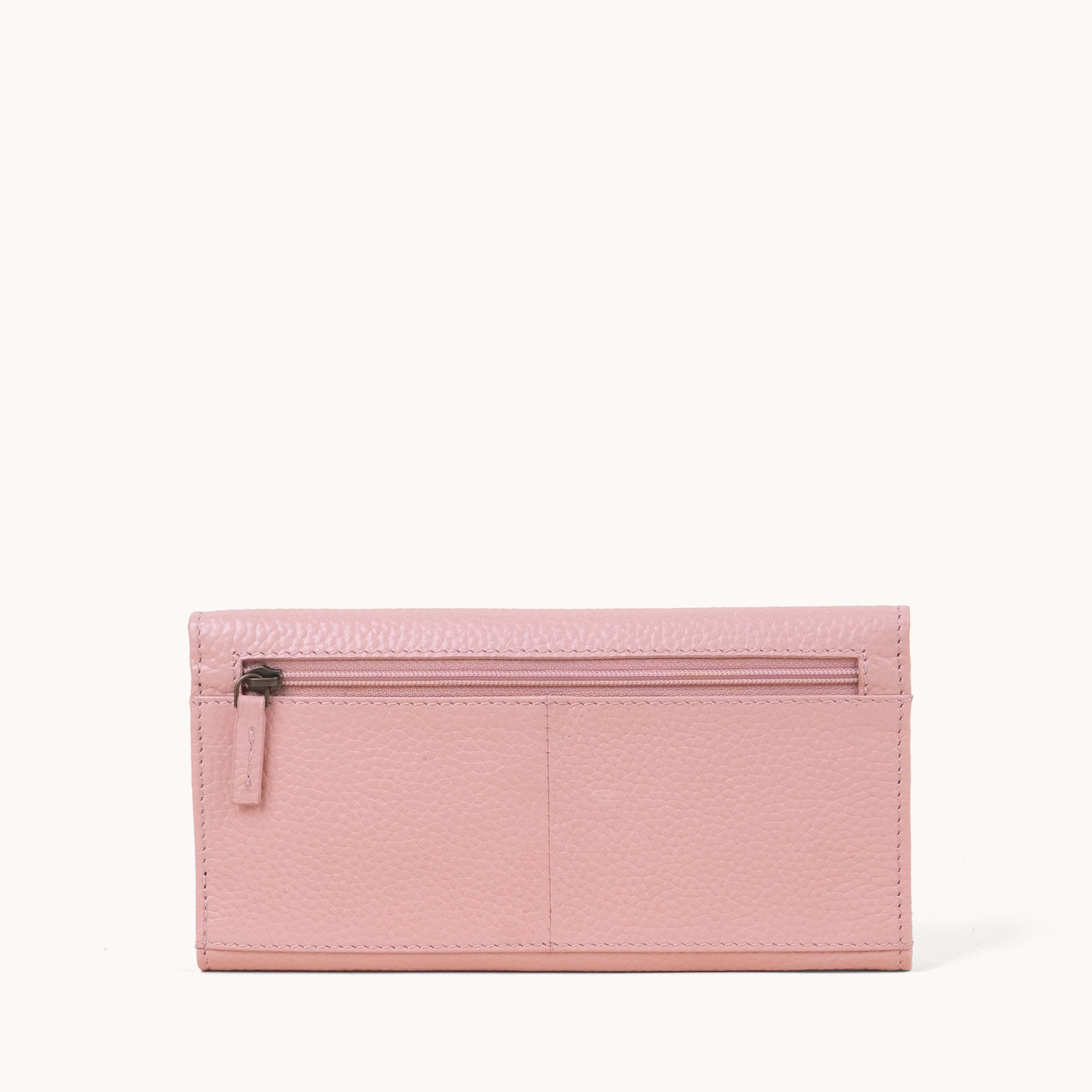'CLAIRE' Peach Pebble Grain Real Leather Crossbody Bag