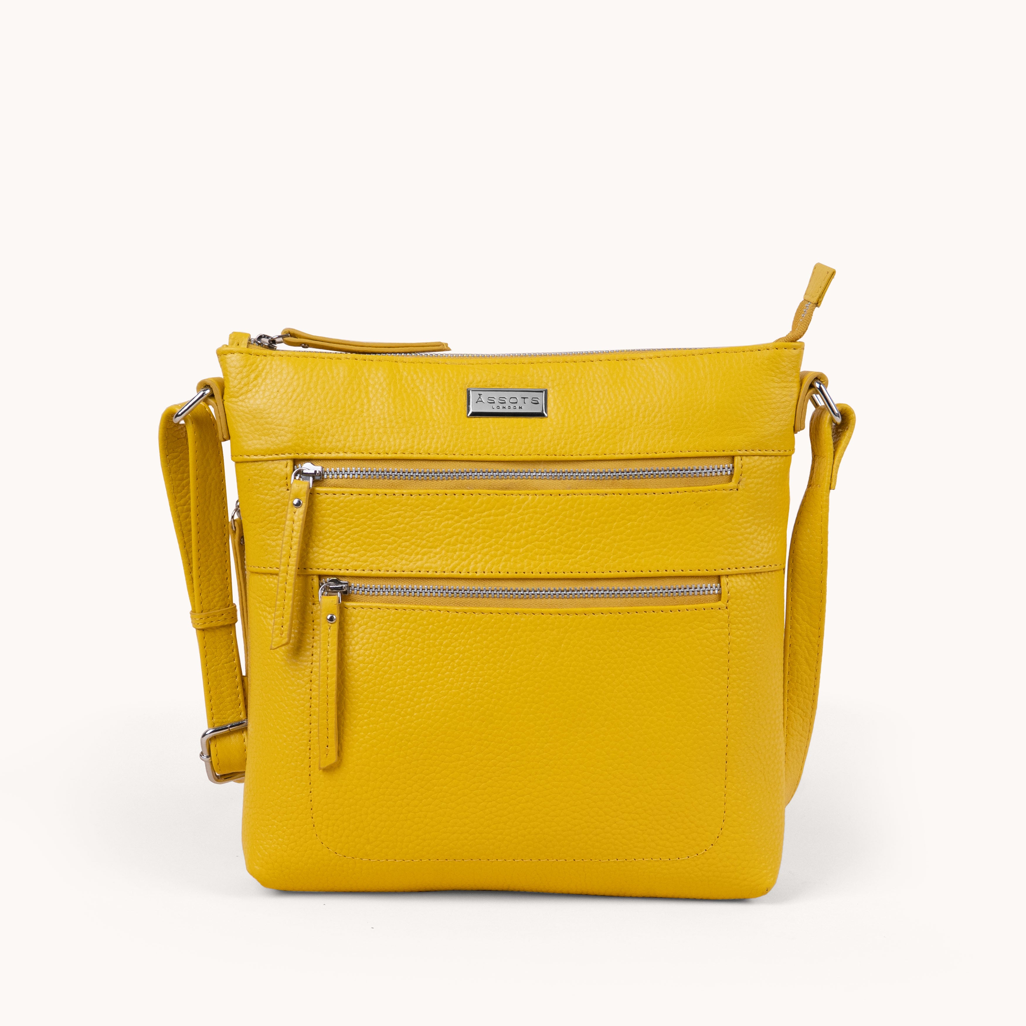 'CORI' Sunflower Pebble Grain Real Leather Crossbody Bag