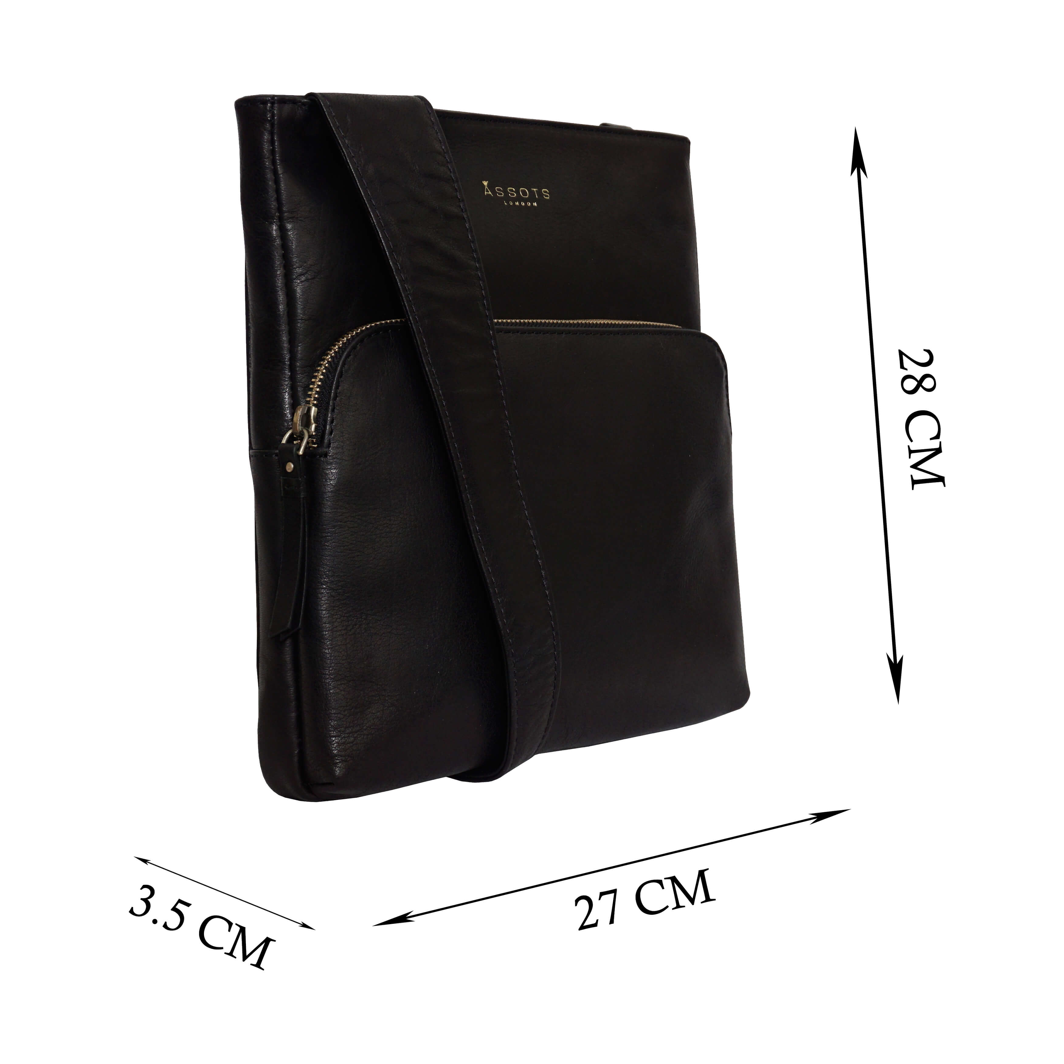 'CANARY' Black Vintage Leather Crossbody bag