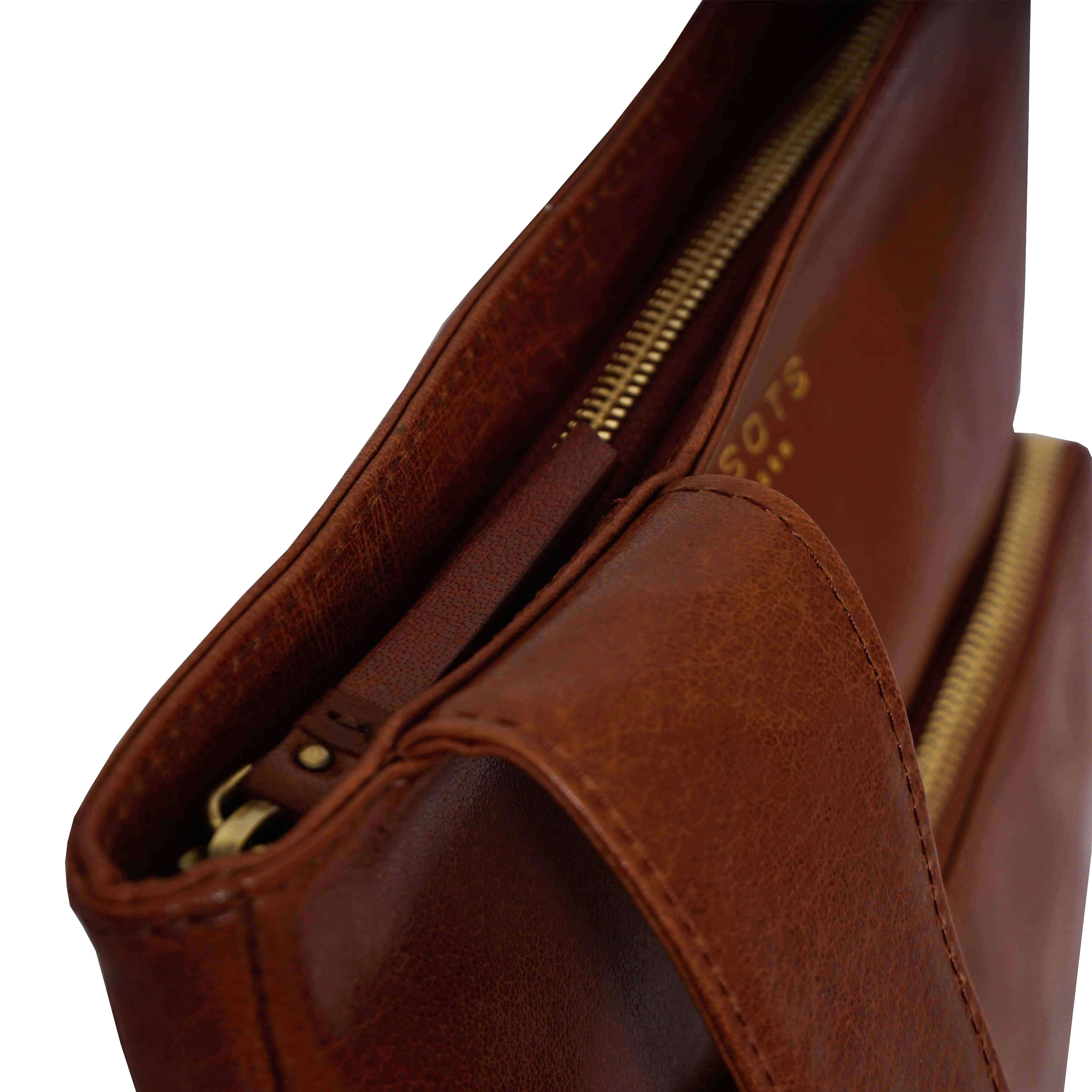 'CANARY' Brown Vintage Leather Crossbody bag