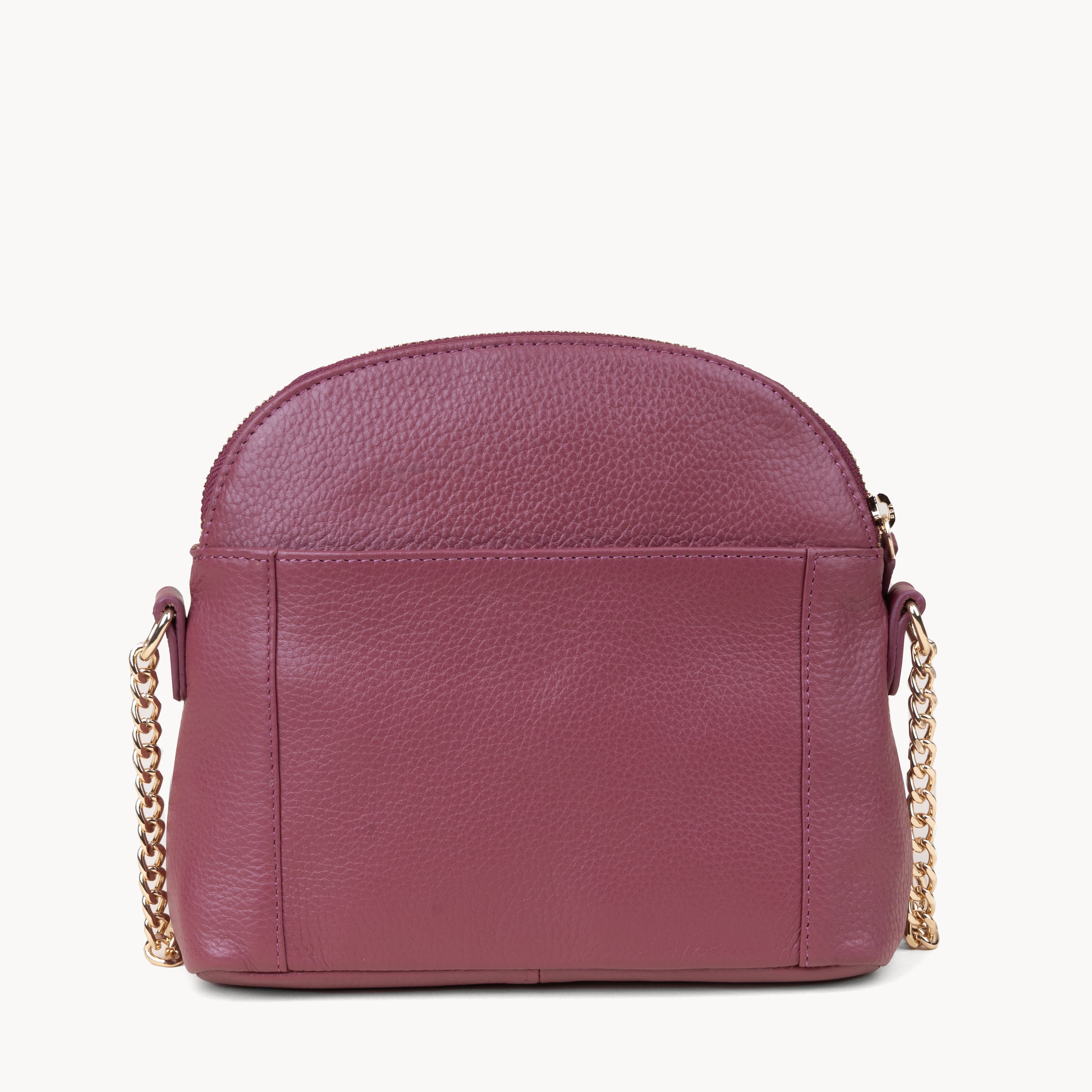 'DOVE' Carmine Pink Pebble Grain Real Leather Crossbody Bag
