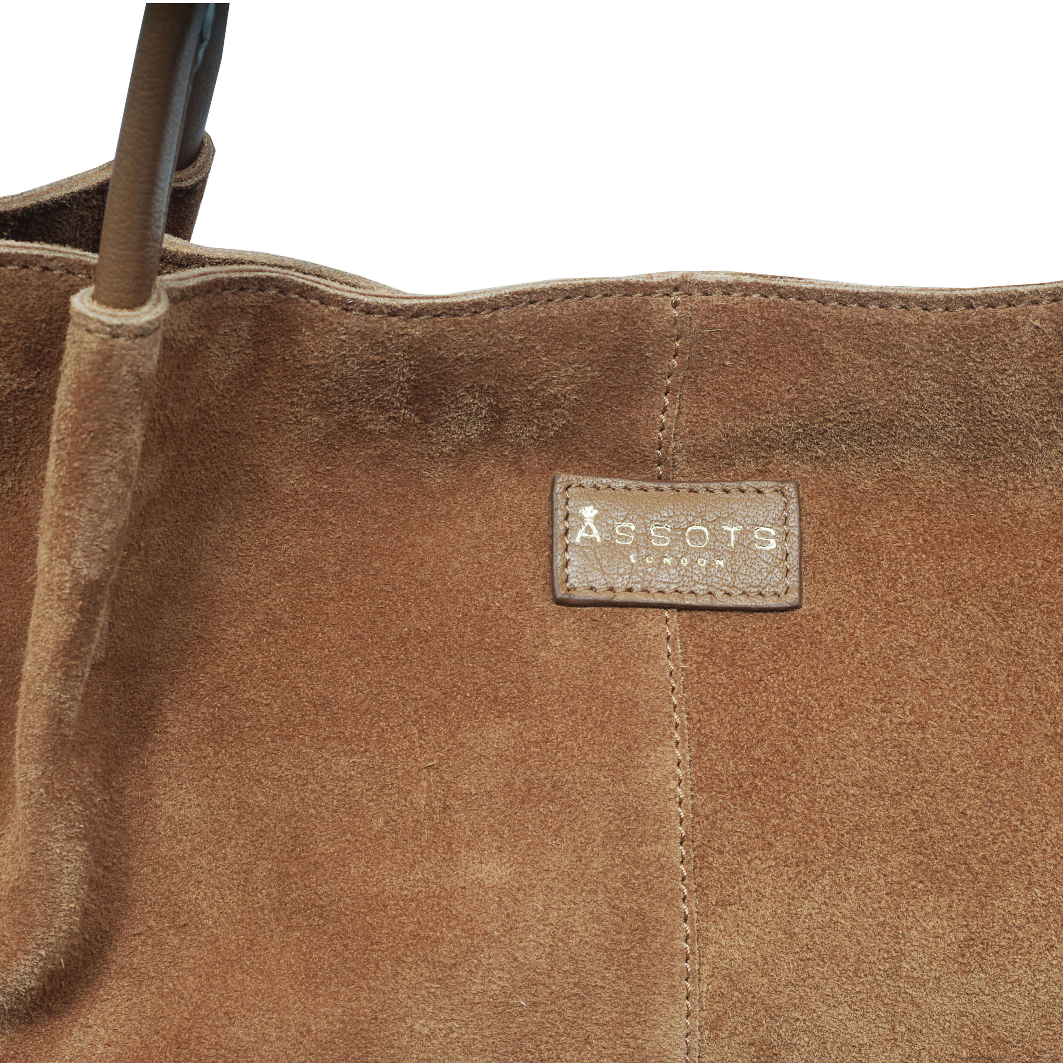 'DONNA' Tan and Metallic Yellow Gold Real Leather Unlined Designer Shopper Bag