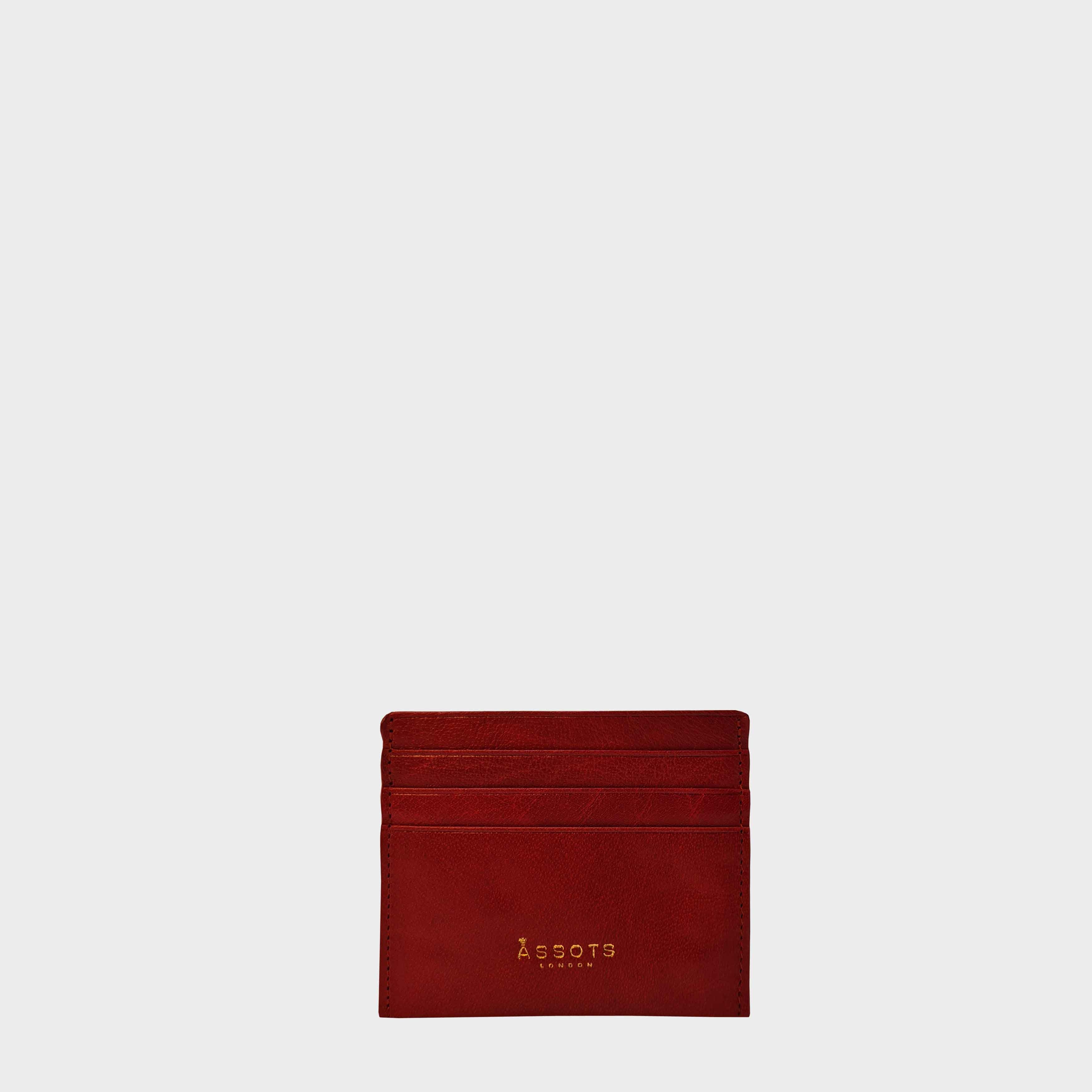 'FANN' Paprika Red Vintage leather Compact RFID Credit Card Holder