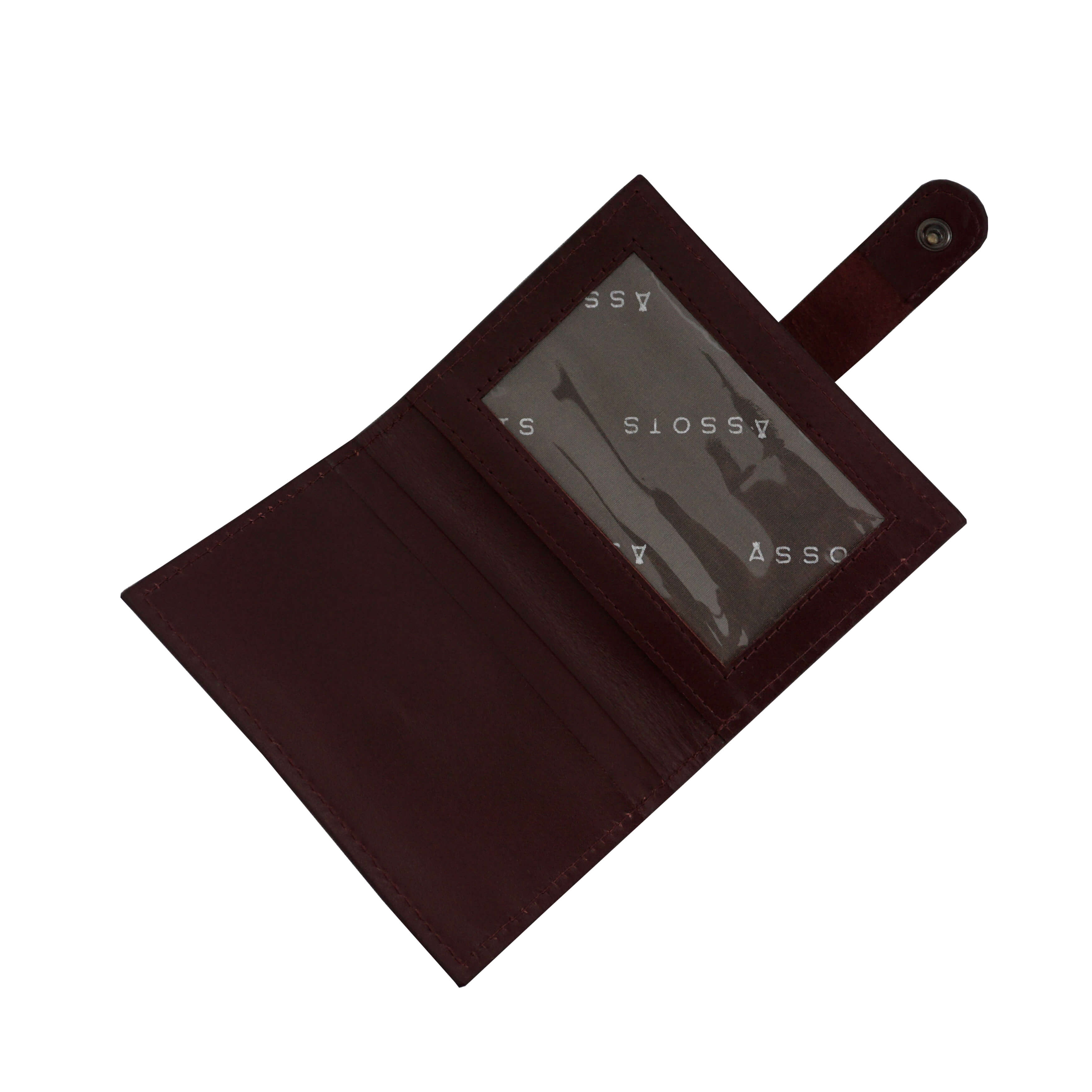 'GROVE' Burgundy Smooth RFID Tab-over Leather Credit Card Holder