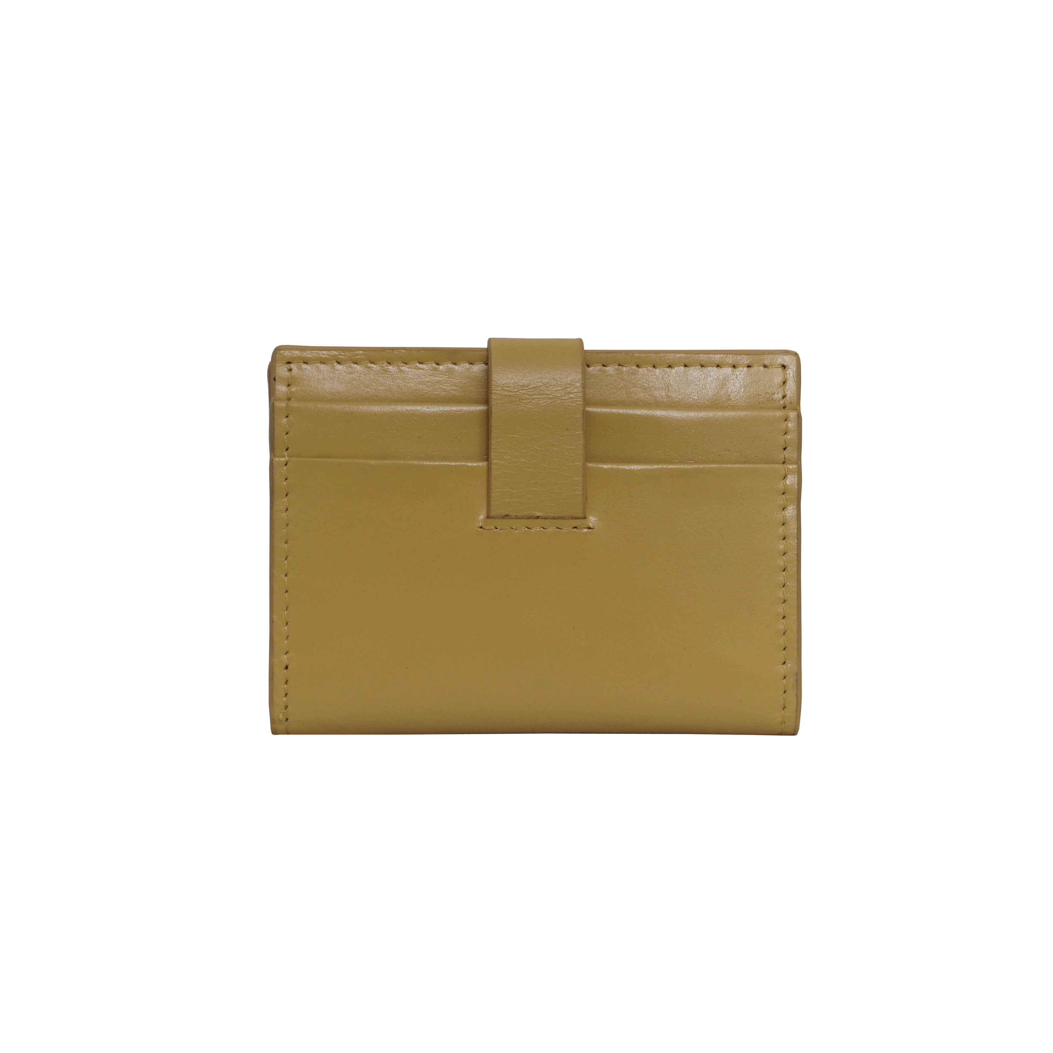 'GROVE' Mustard Smooth RFID Tab-over Leather Credit Card Holder