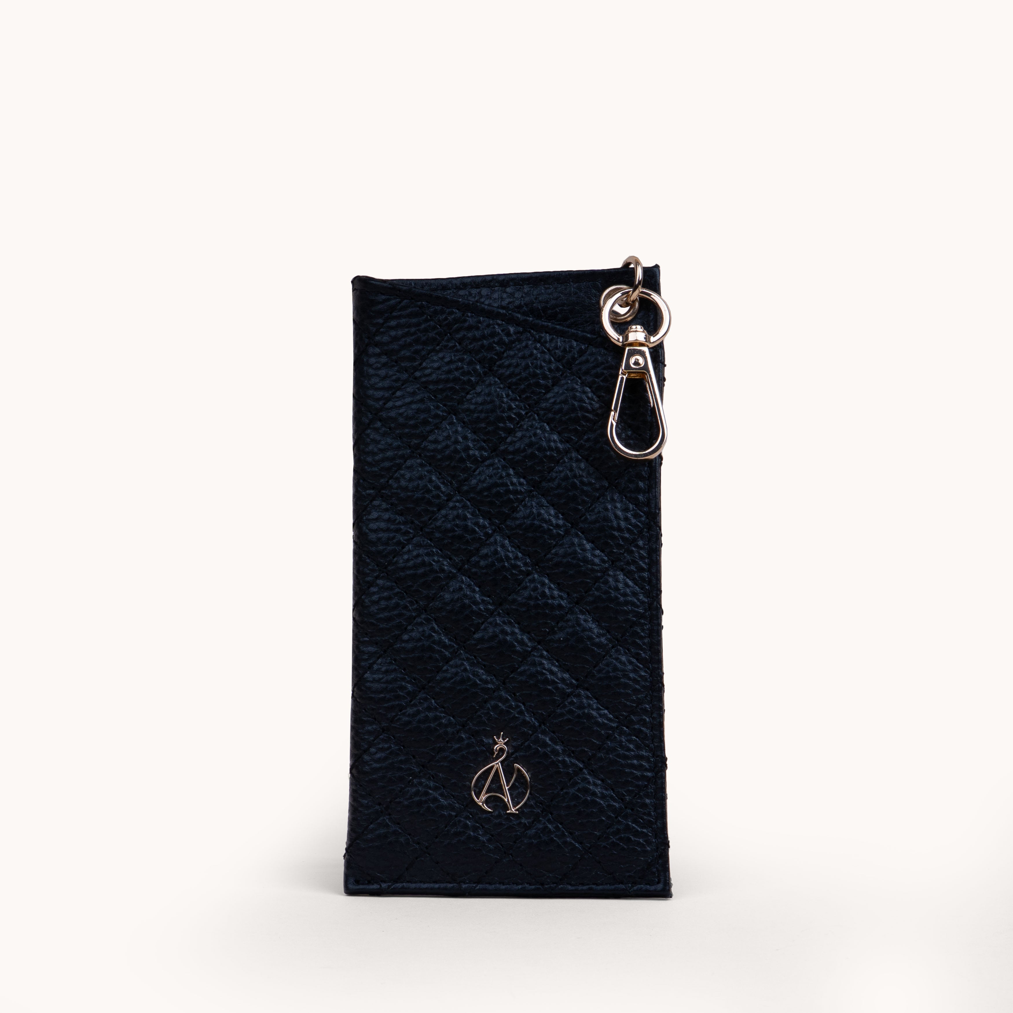 'IVY' Black Real Leather Sunglass Case