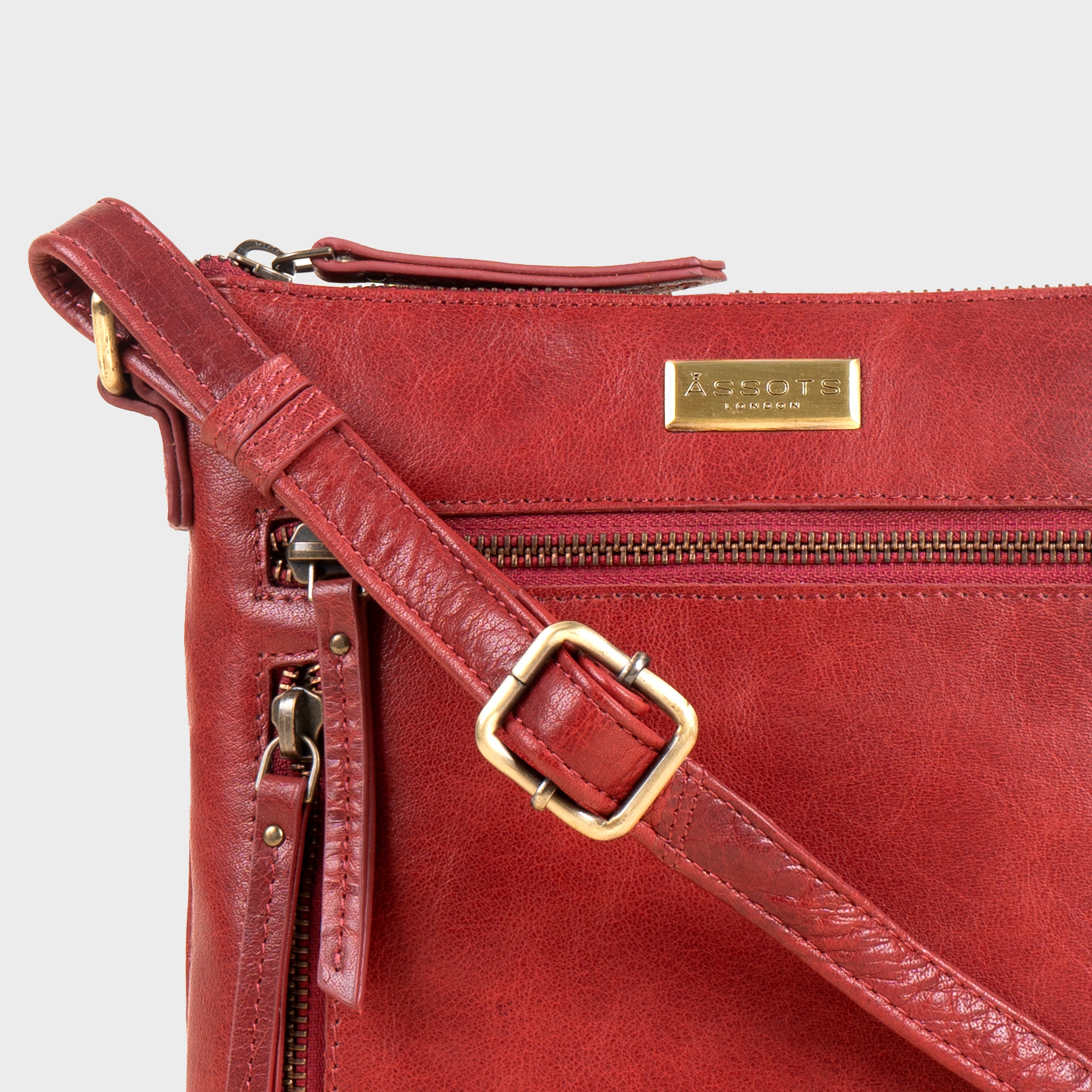 'RUE' Chilli Pepper Waxy VT Real Leather Crossbody Bag