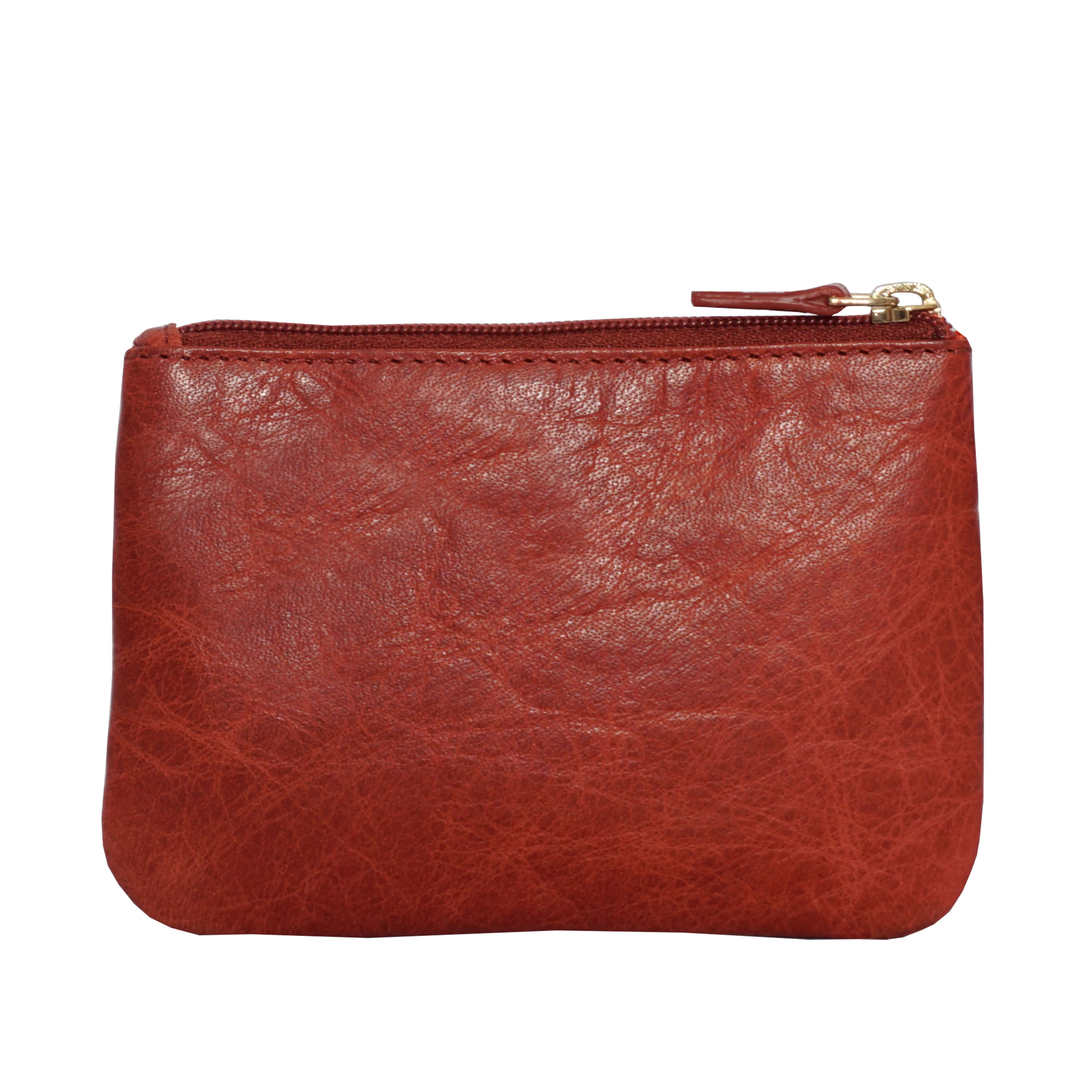 'MARY' Red Soft Small Leather Coin Purse
