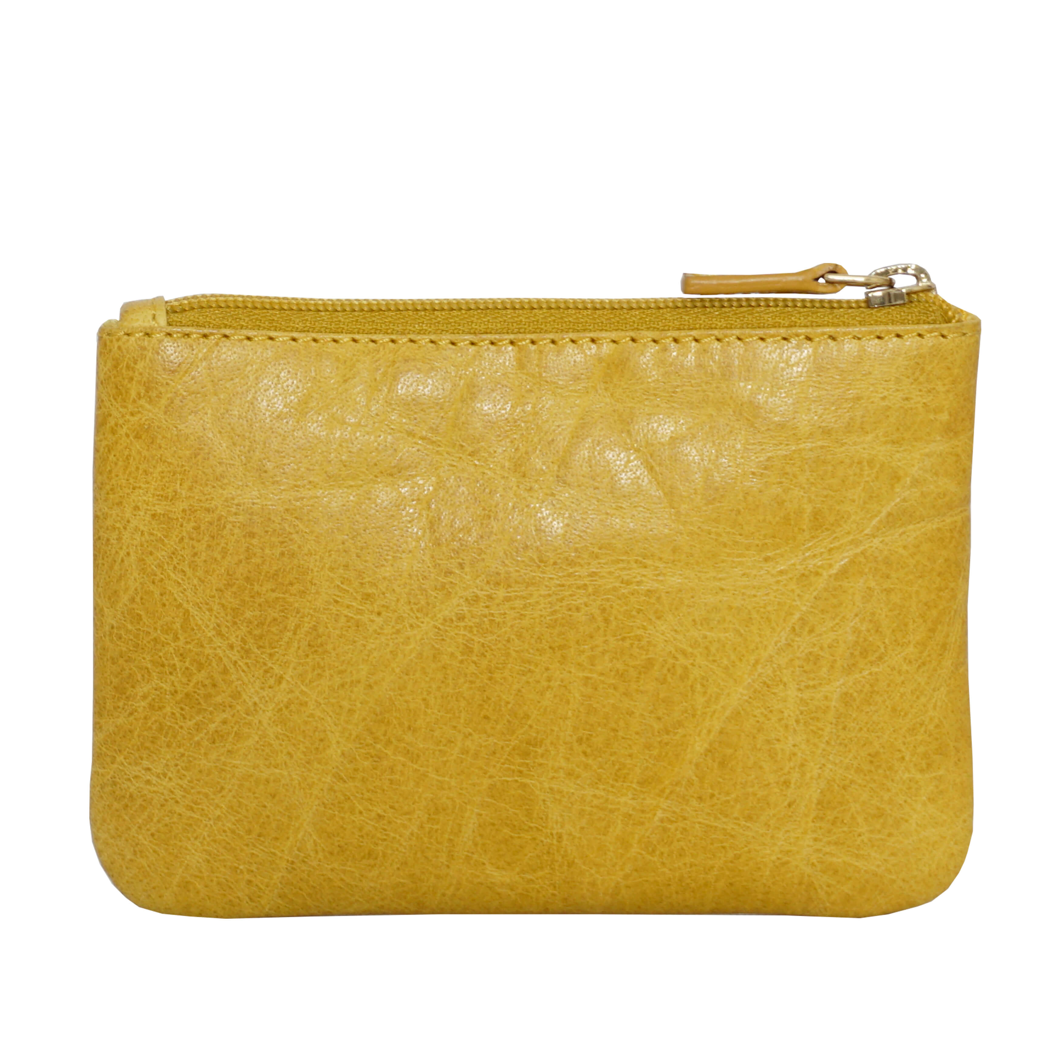 'MARY' Yellow Soft Small Leather Coin Purse