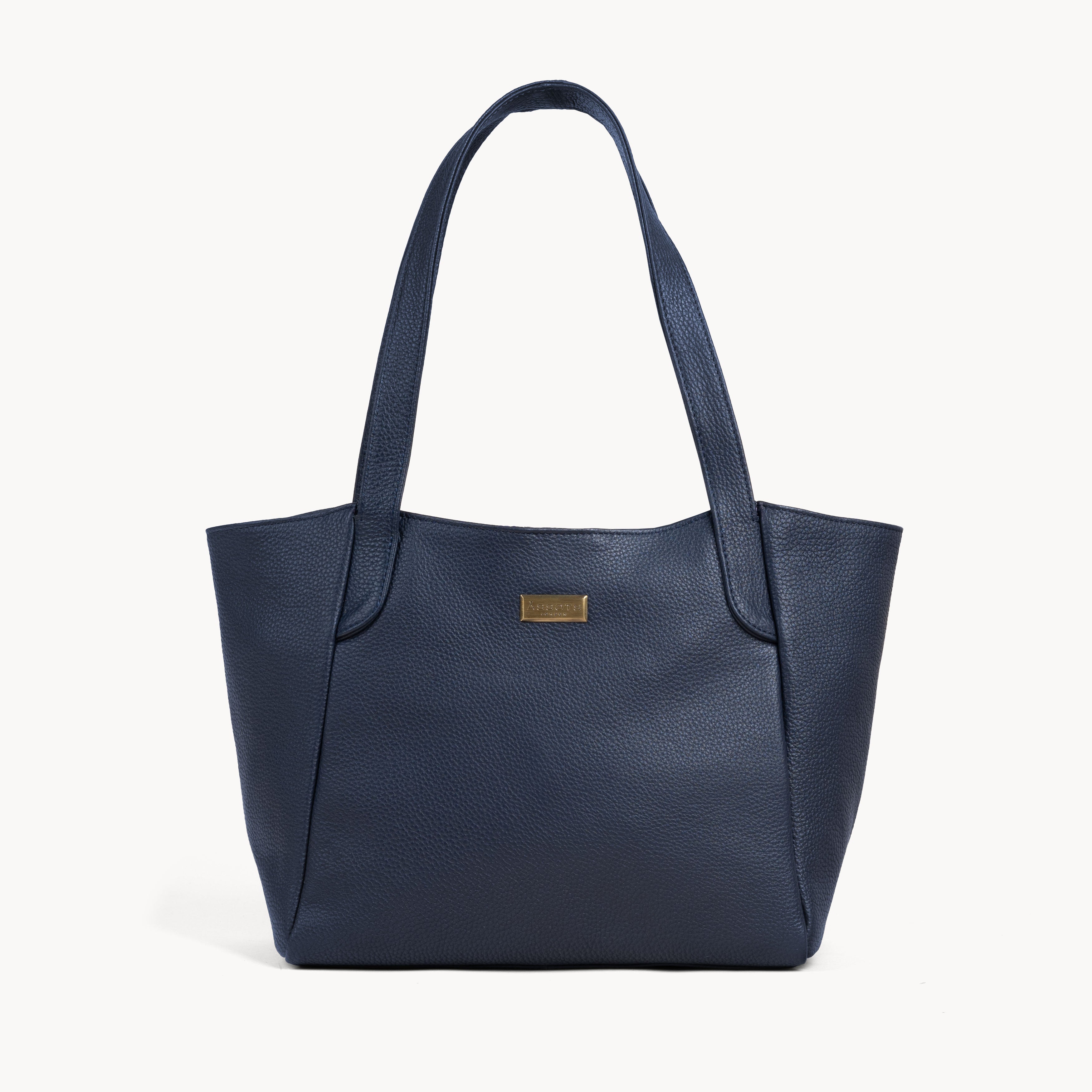 'URBAN TOTE' Navy Pebble Grain Real Leather Work Tote Bag