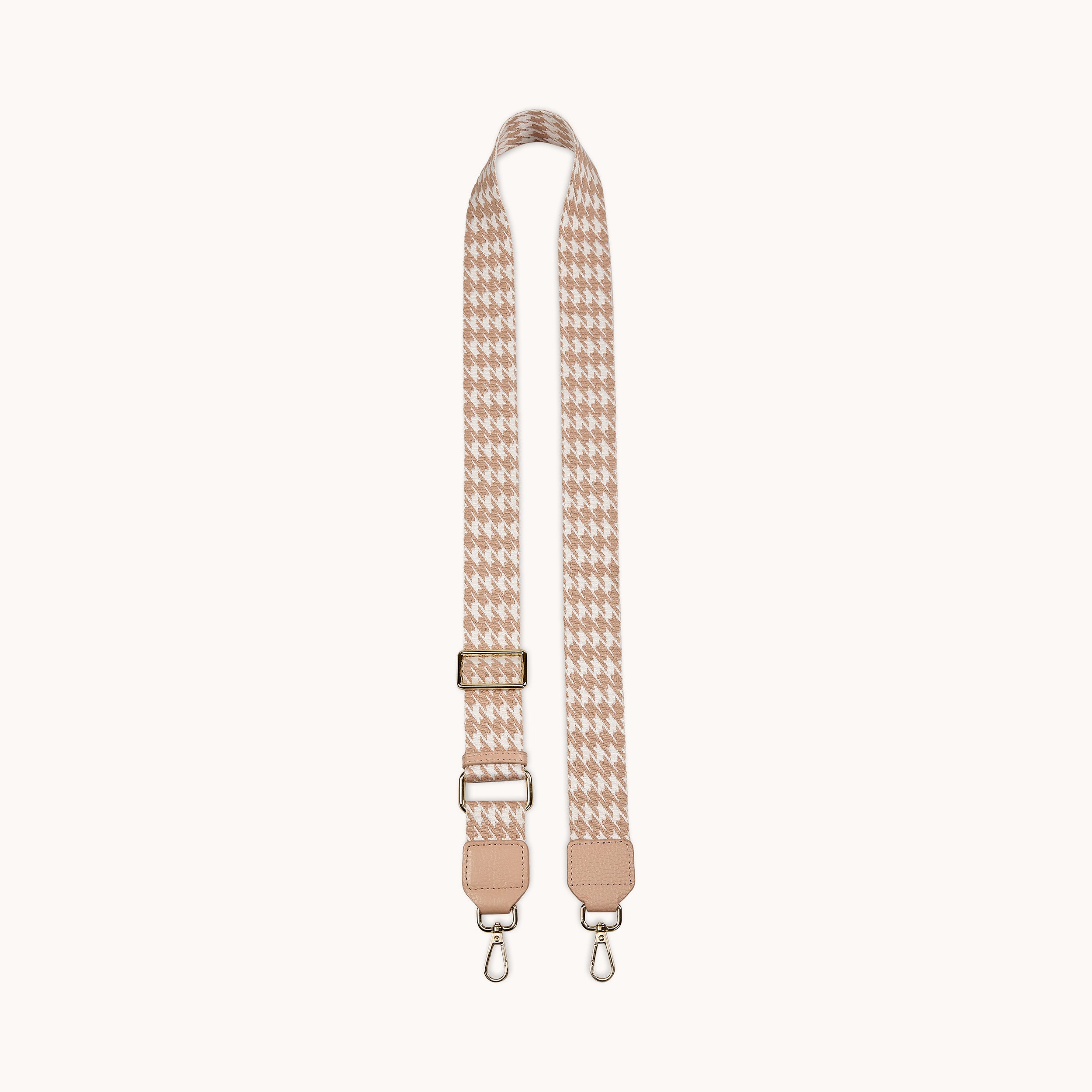 'HOUNDSTOOTH' Peach Crossbody Strap