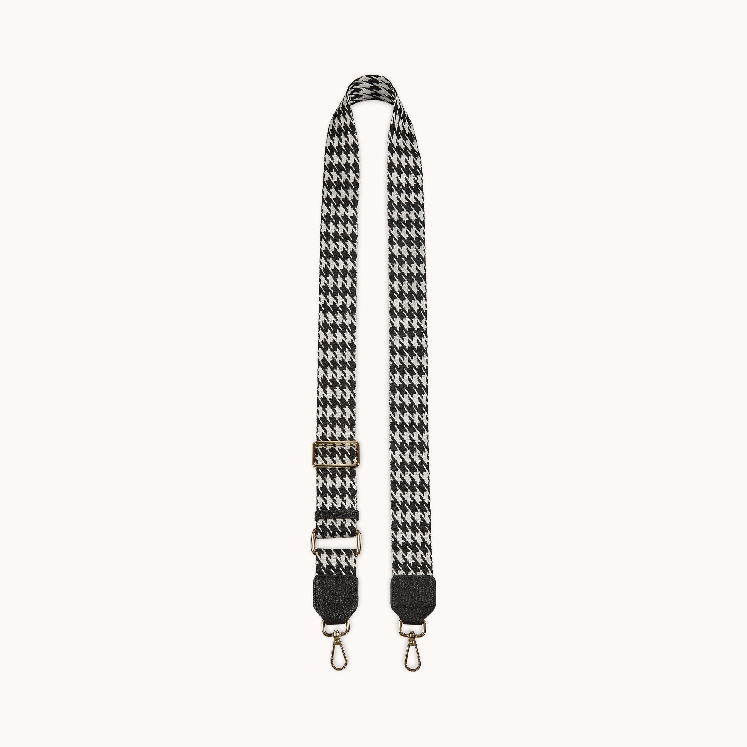 'HOUNDSTOOTH' Black Crossbody Strap