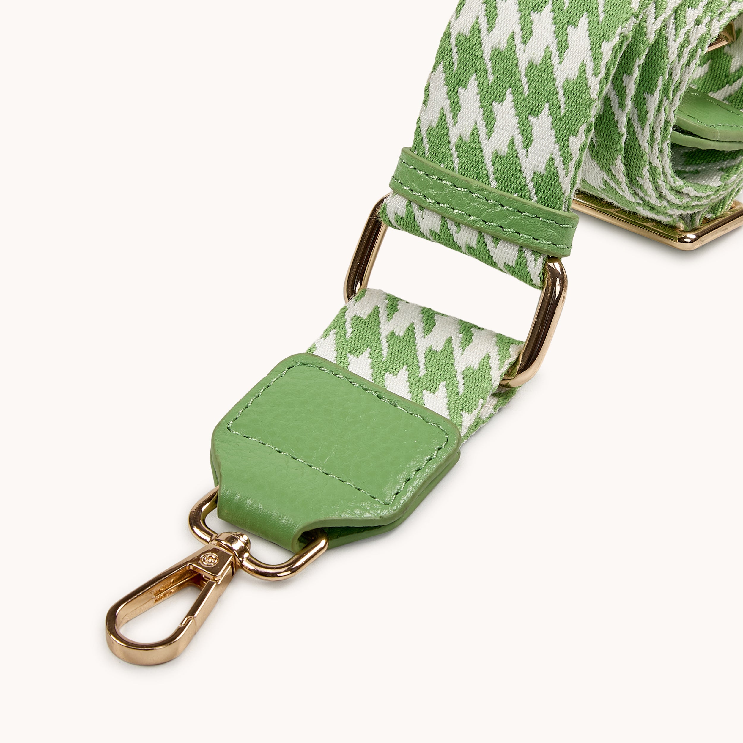 'HOUNDSTOOTH' Matcha Green Crossbody Strap
