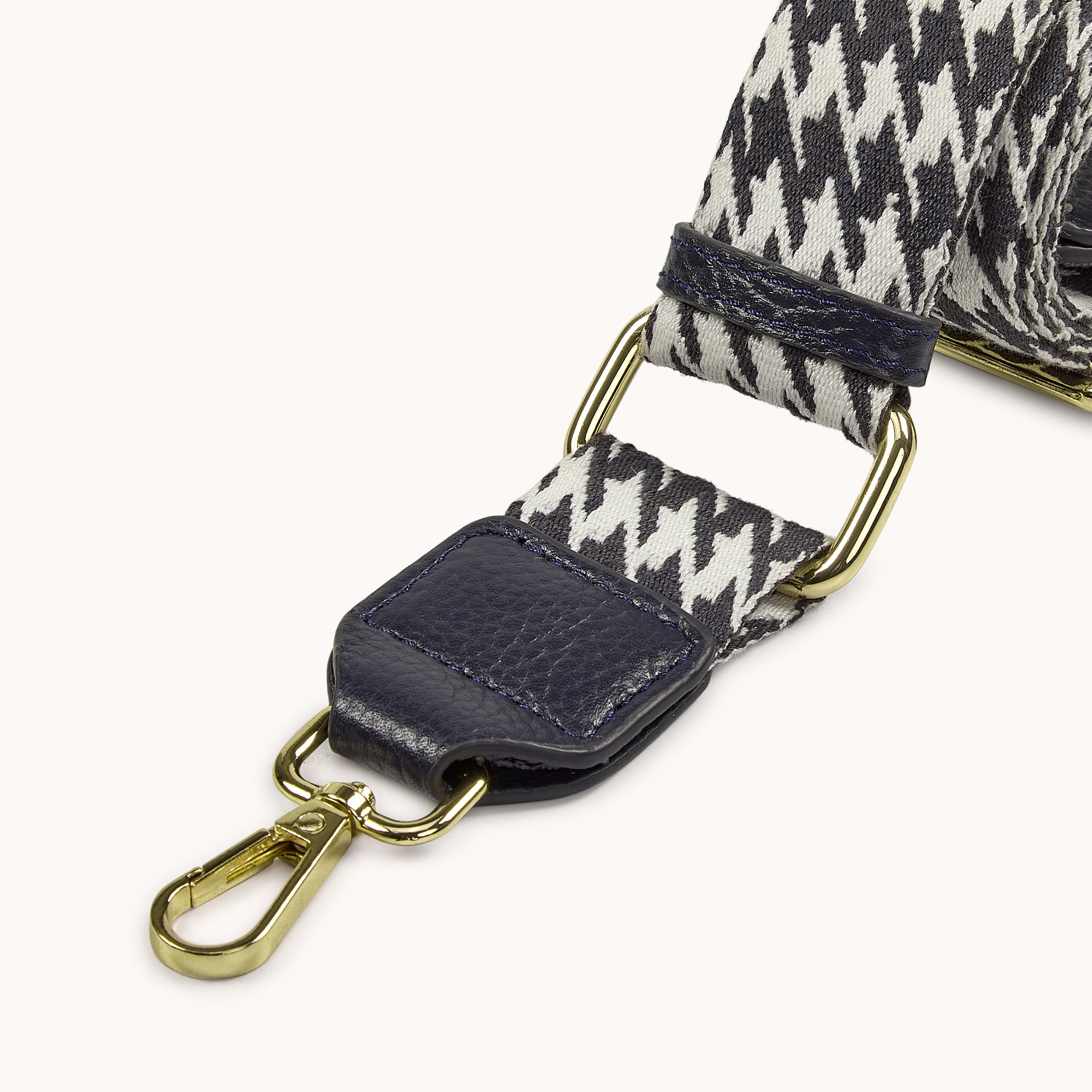 'HOUNDSTOOTH' Navy Crossbody Strap