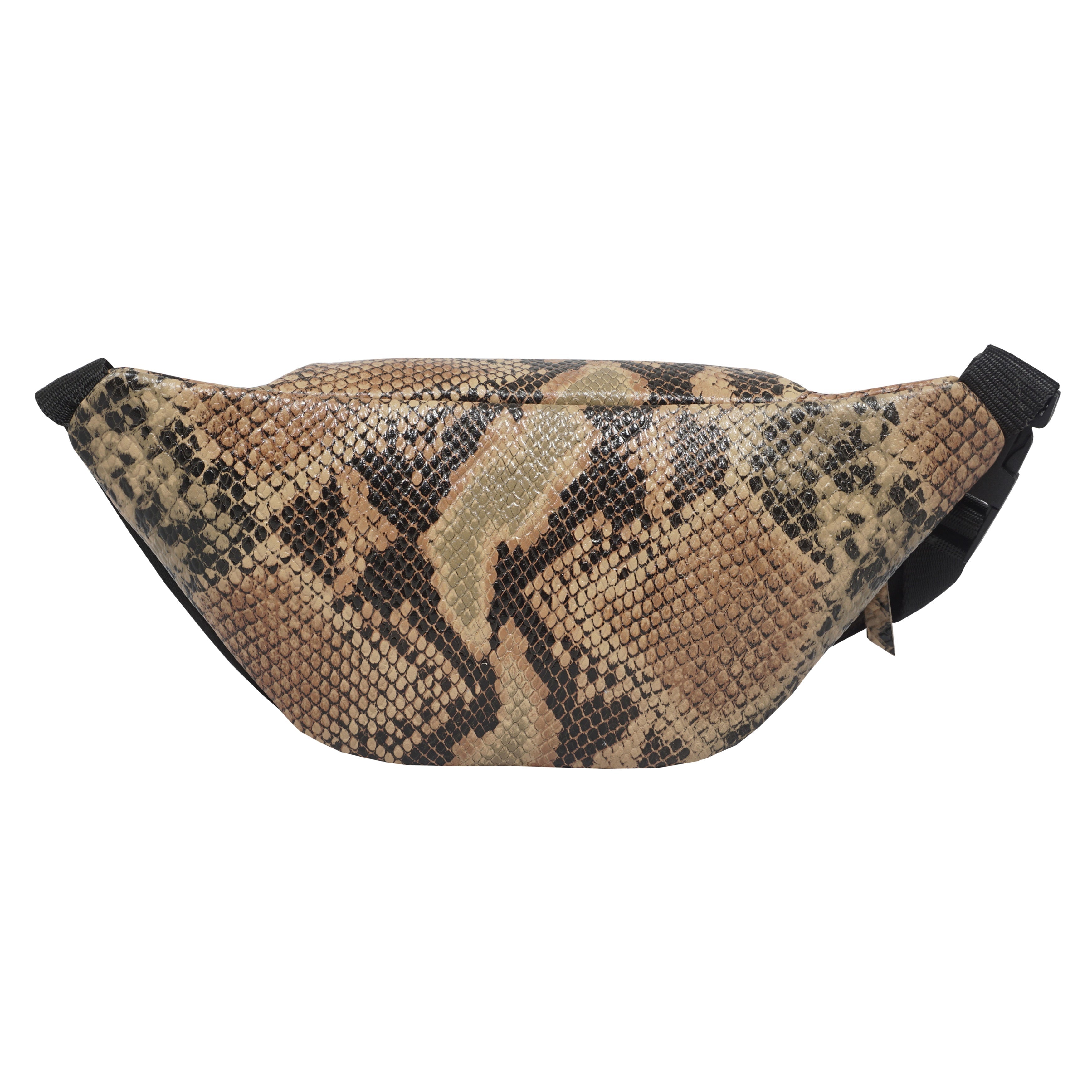 'NOAH' Tan Python Snake Leather Bum Belt Bag