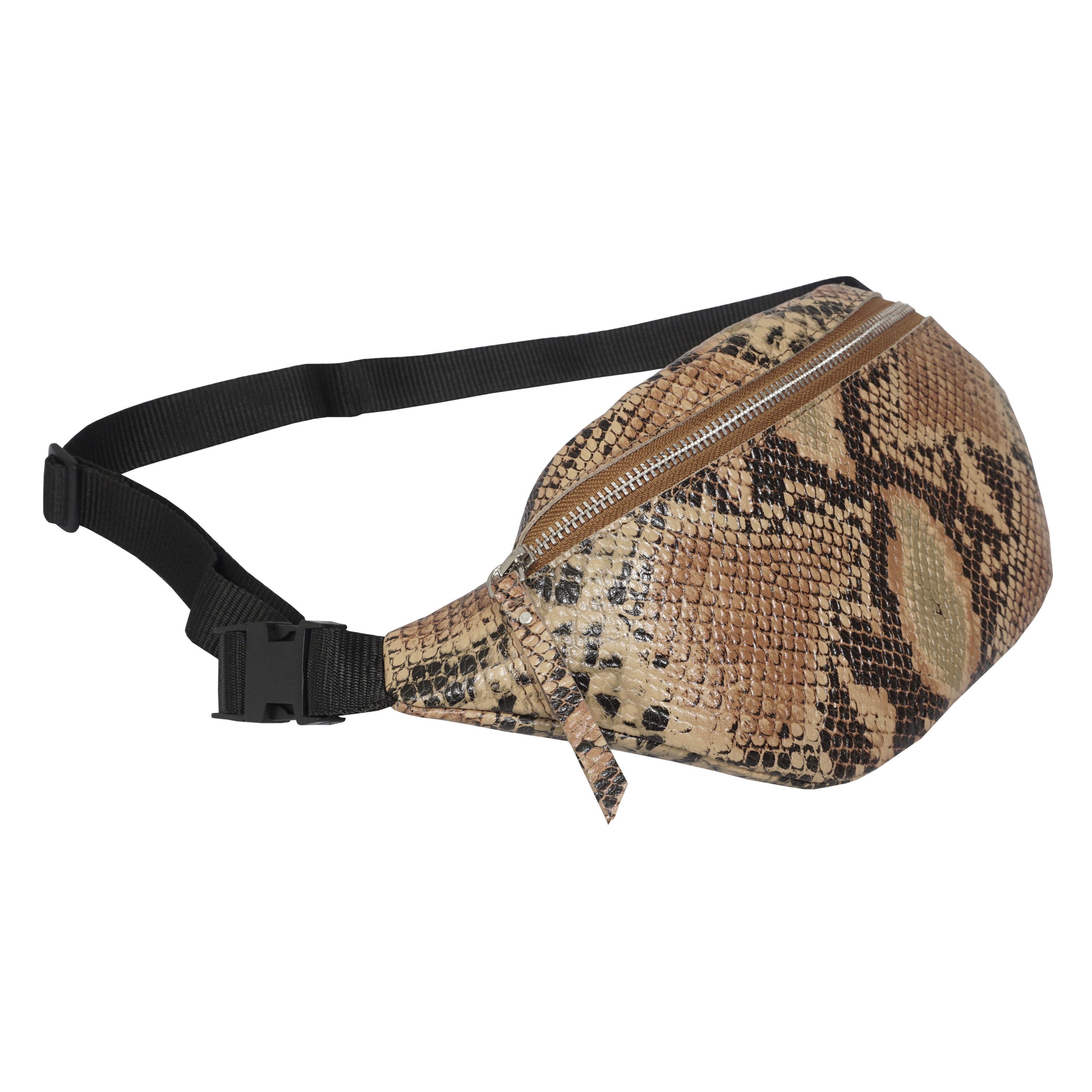 'NOAH' Tan Python Snake Leather Bum Belt Bag
