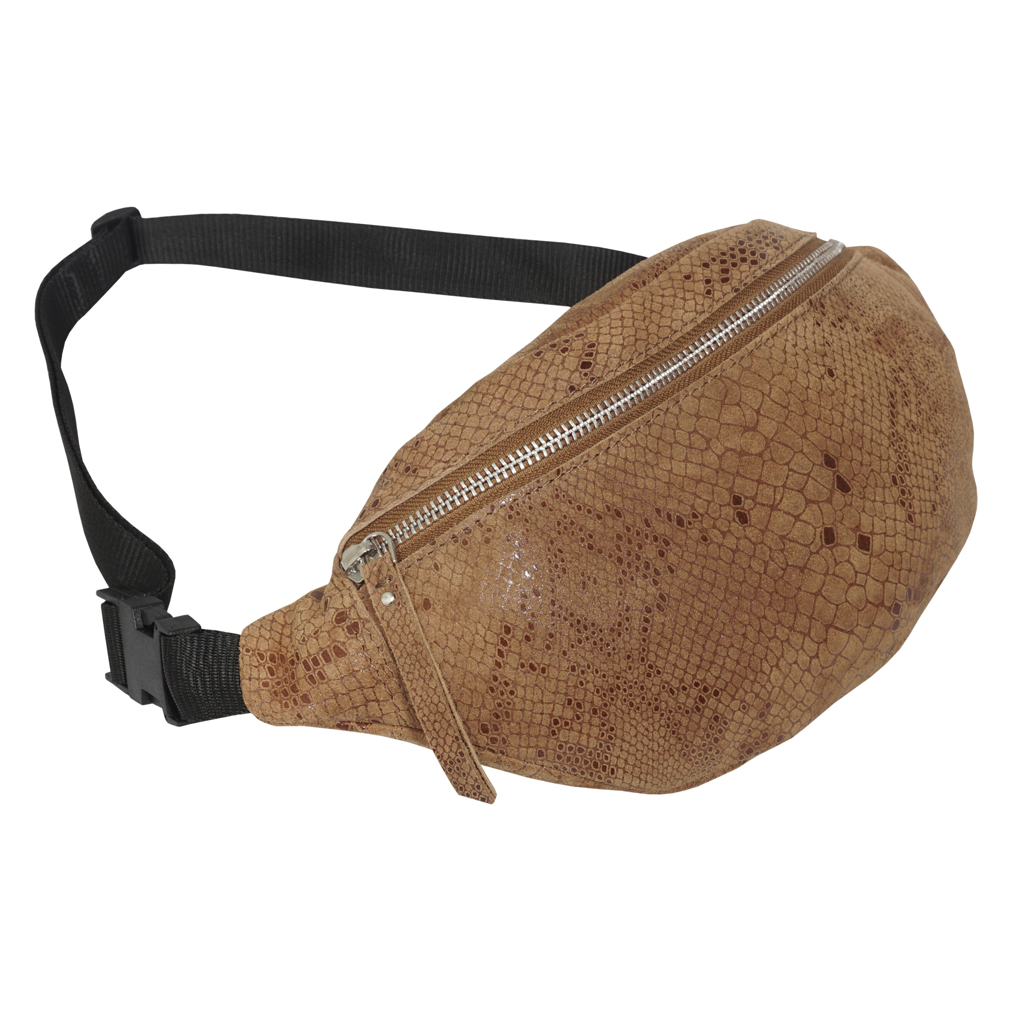 'NOAH' Tan Snake Leather Bum Belt Bag