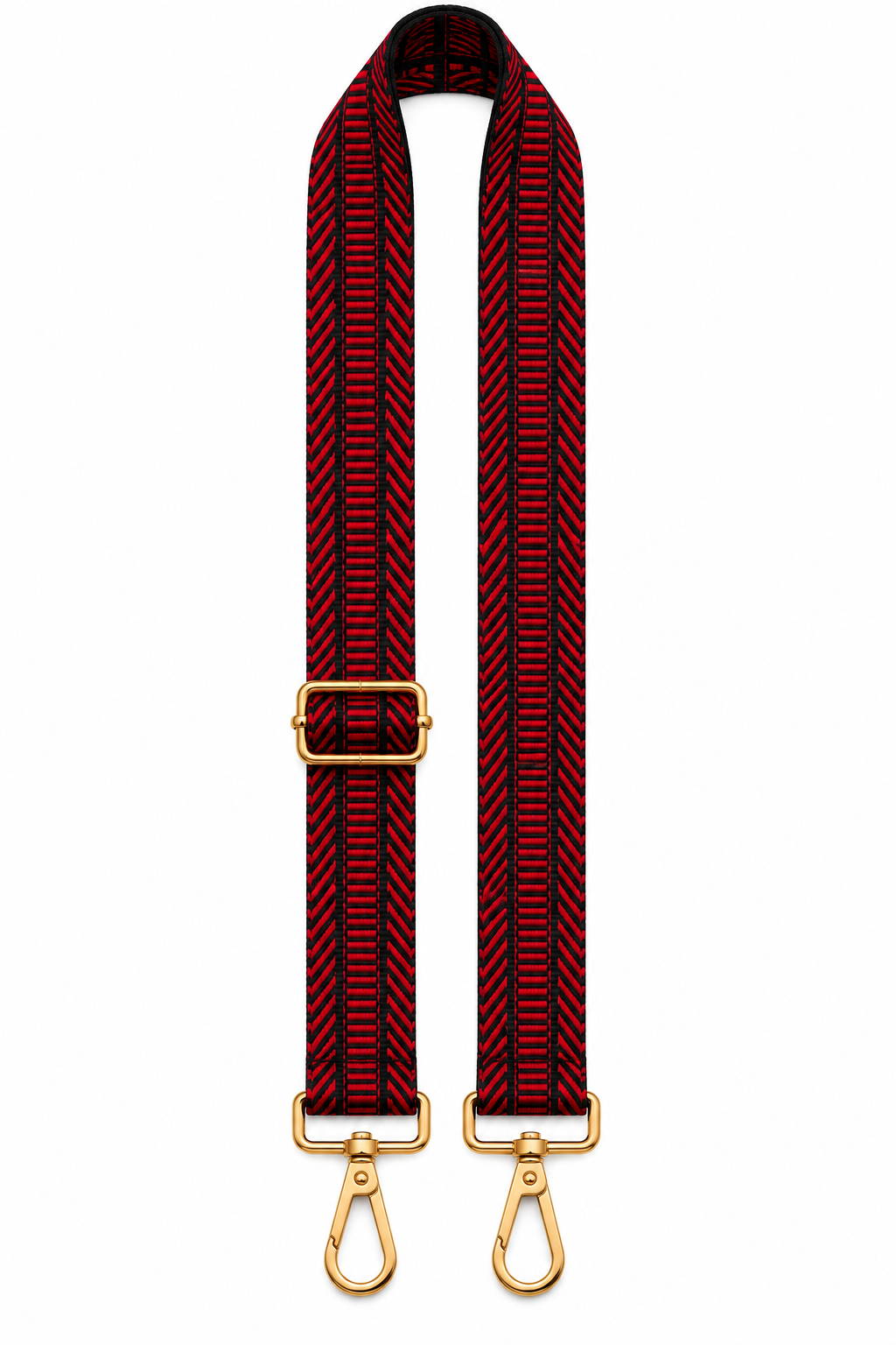 Red Herringbone Bag Strap