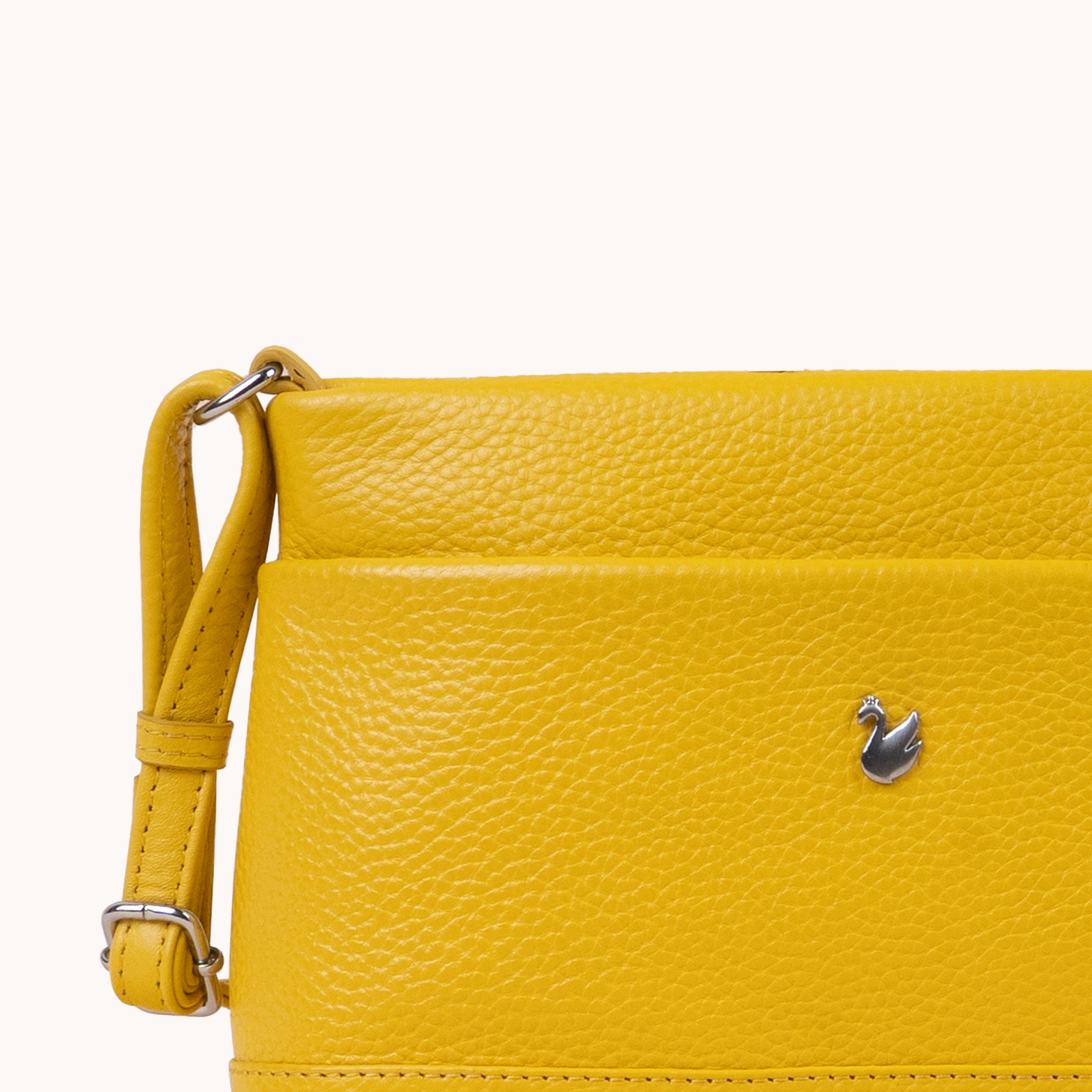 'SANDRA' Sunflower Pebble Grain Real Leather Crossbody Bag