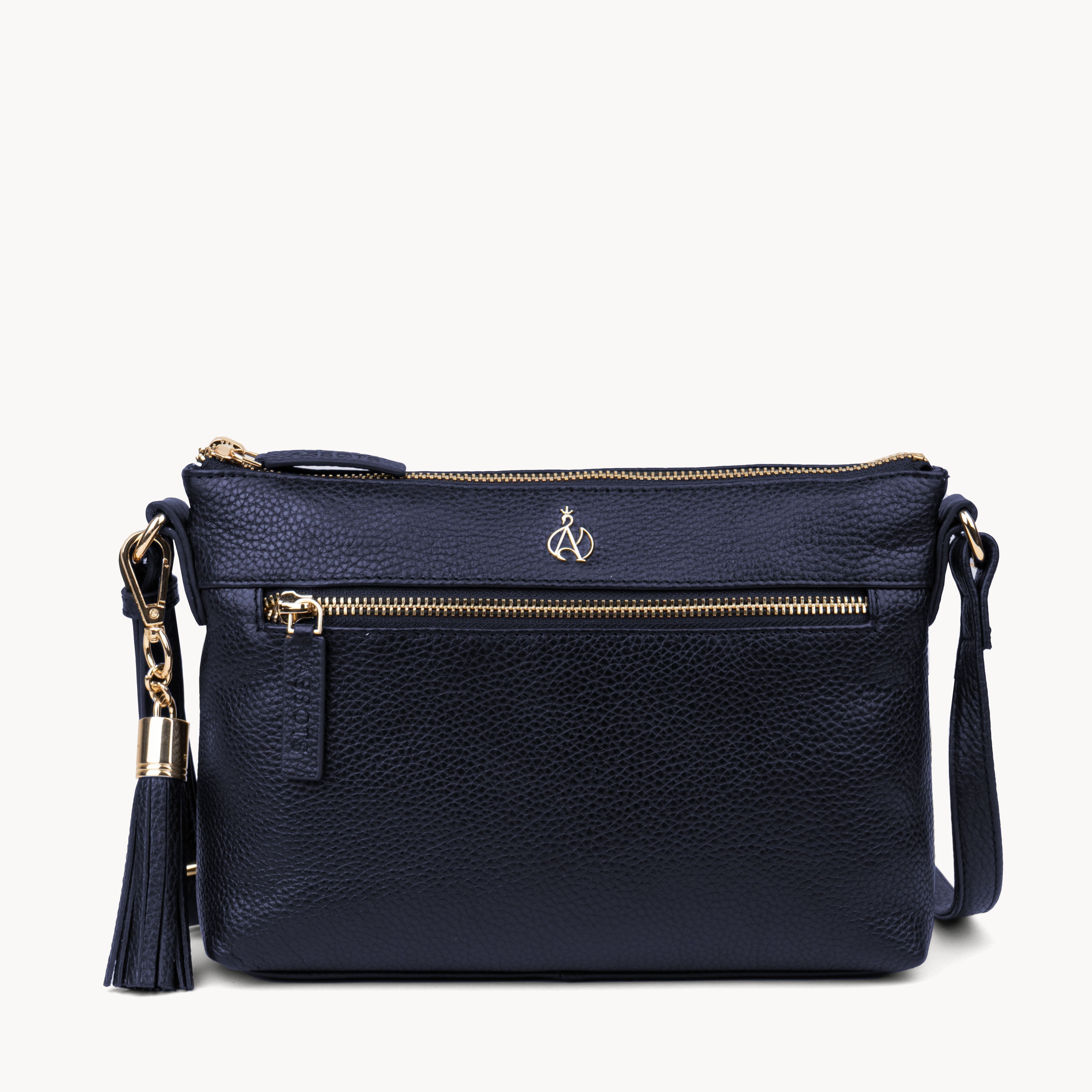 The Navy Genuine Leather Gold Tassel