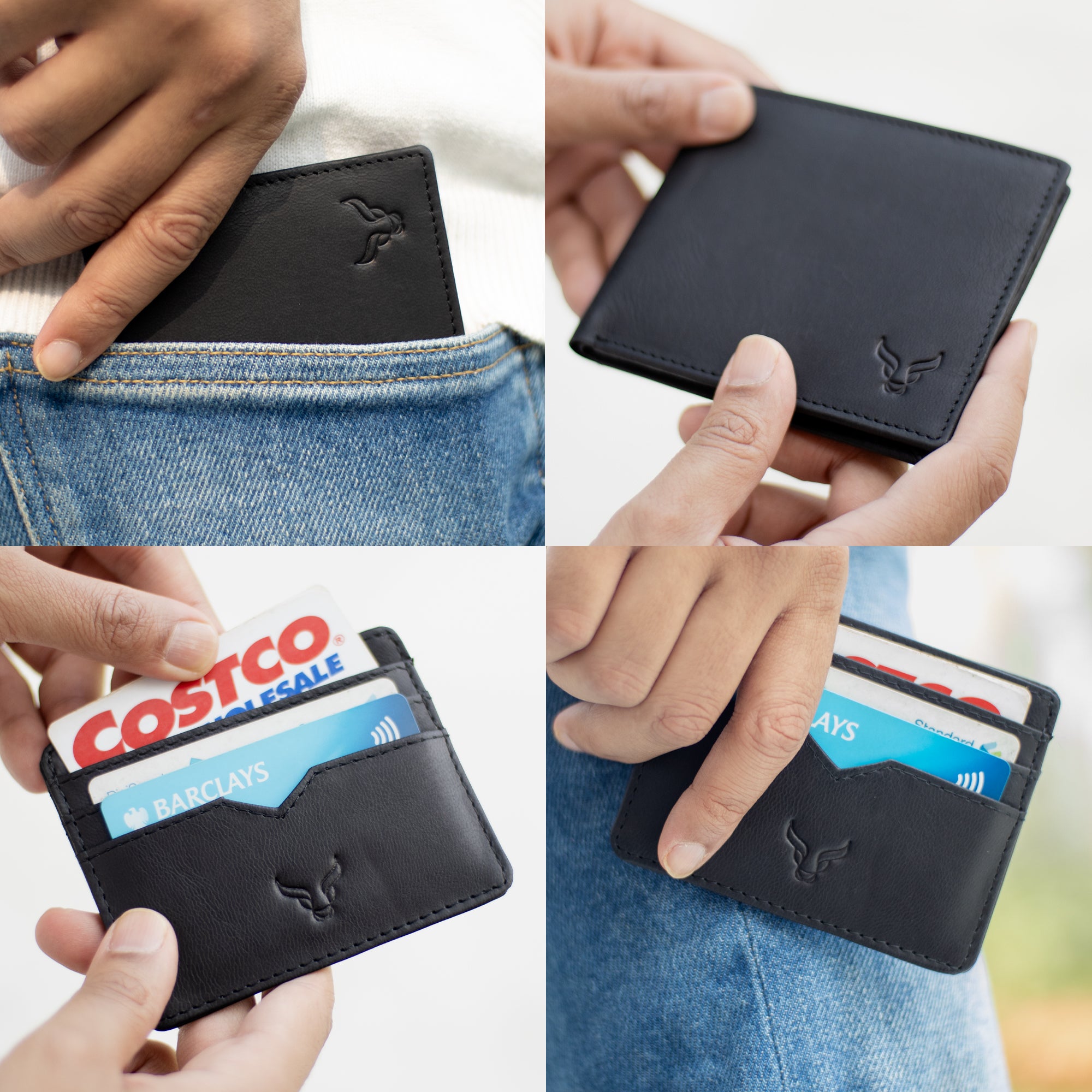 'THE PRESTIGE COMBO' Black Genuine Leather Wallet & Cardholder Combo Gift Box