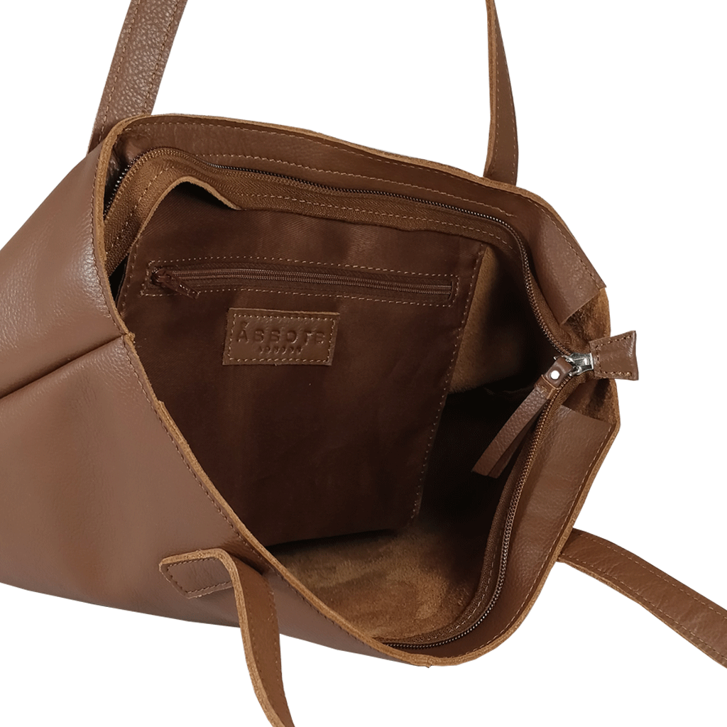 'SIENNA' Tan Croc + Pebble Grain Unlined Leather Tote Bag