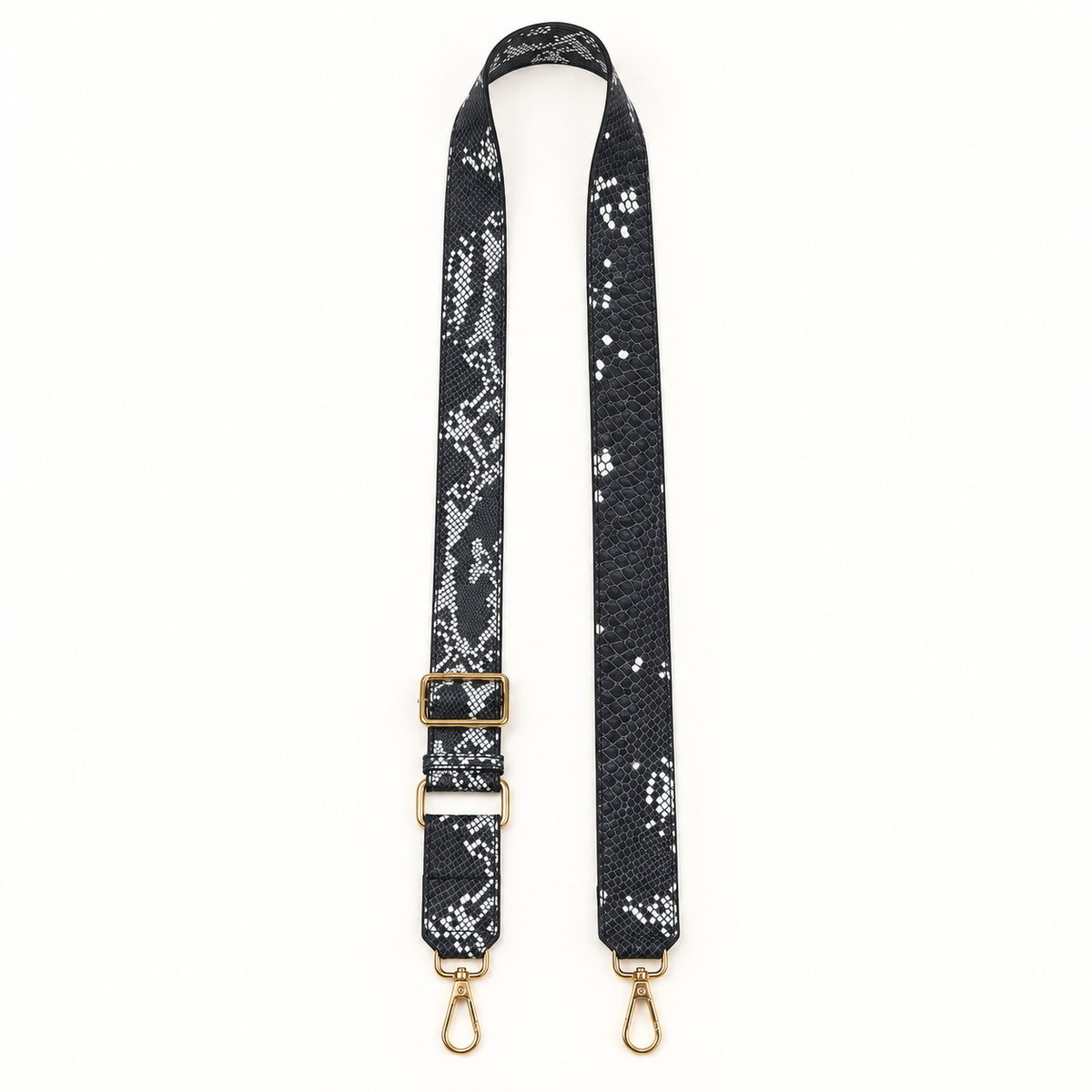 Snake Print Leather Bag Strap