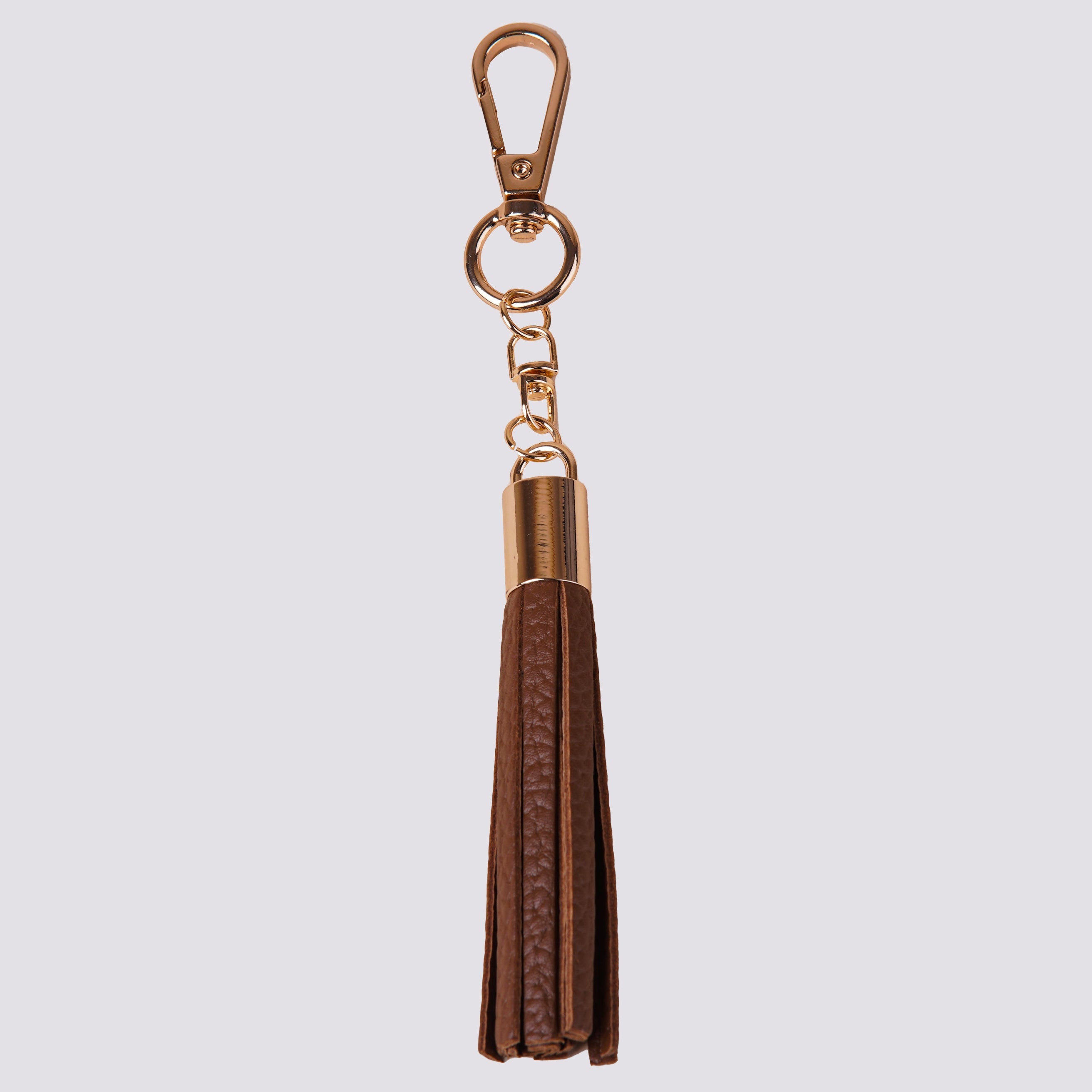 The Tan Genuine Leather Gold Tassel