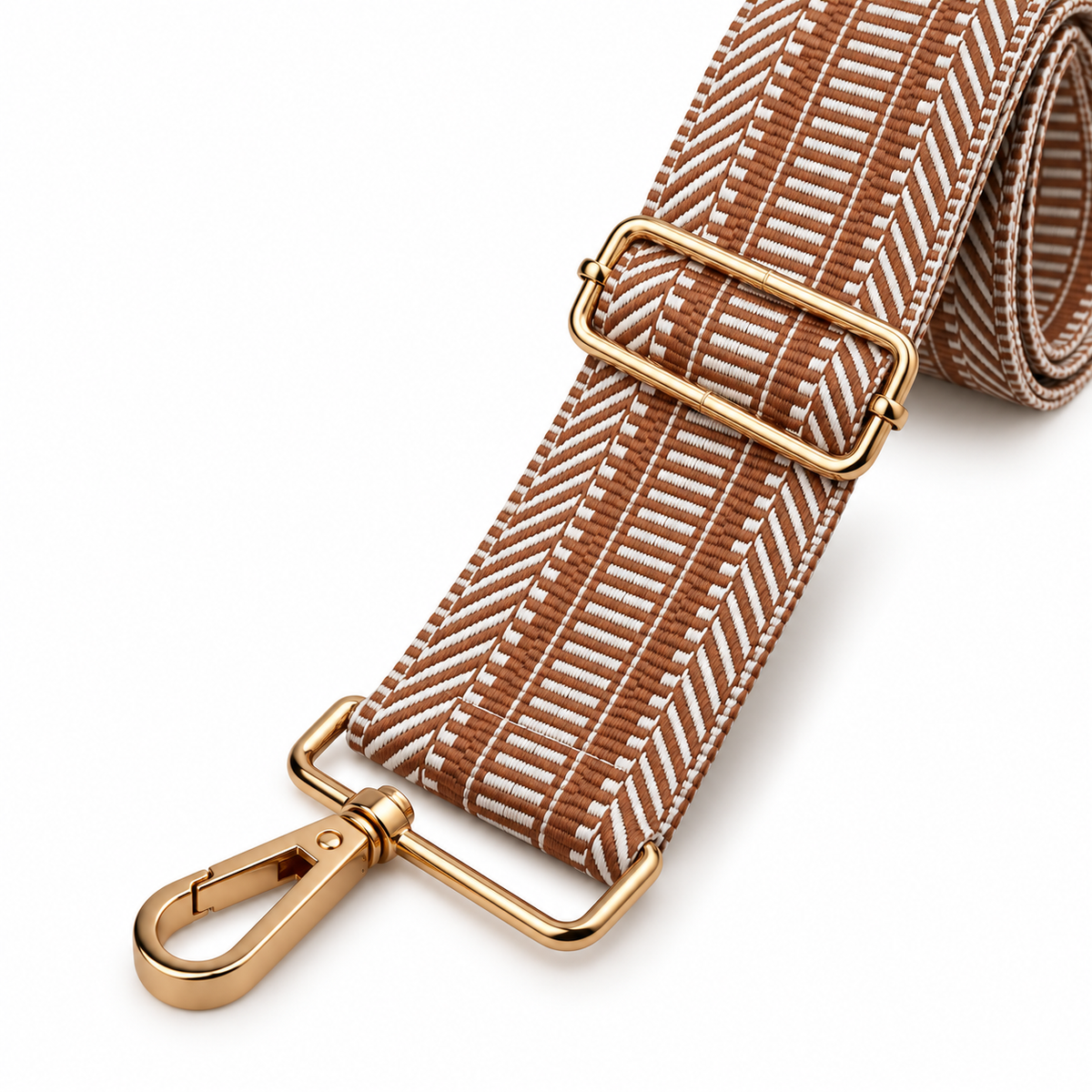 Tan Herringbone Bag Strap