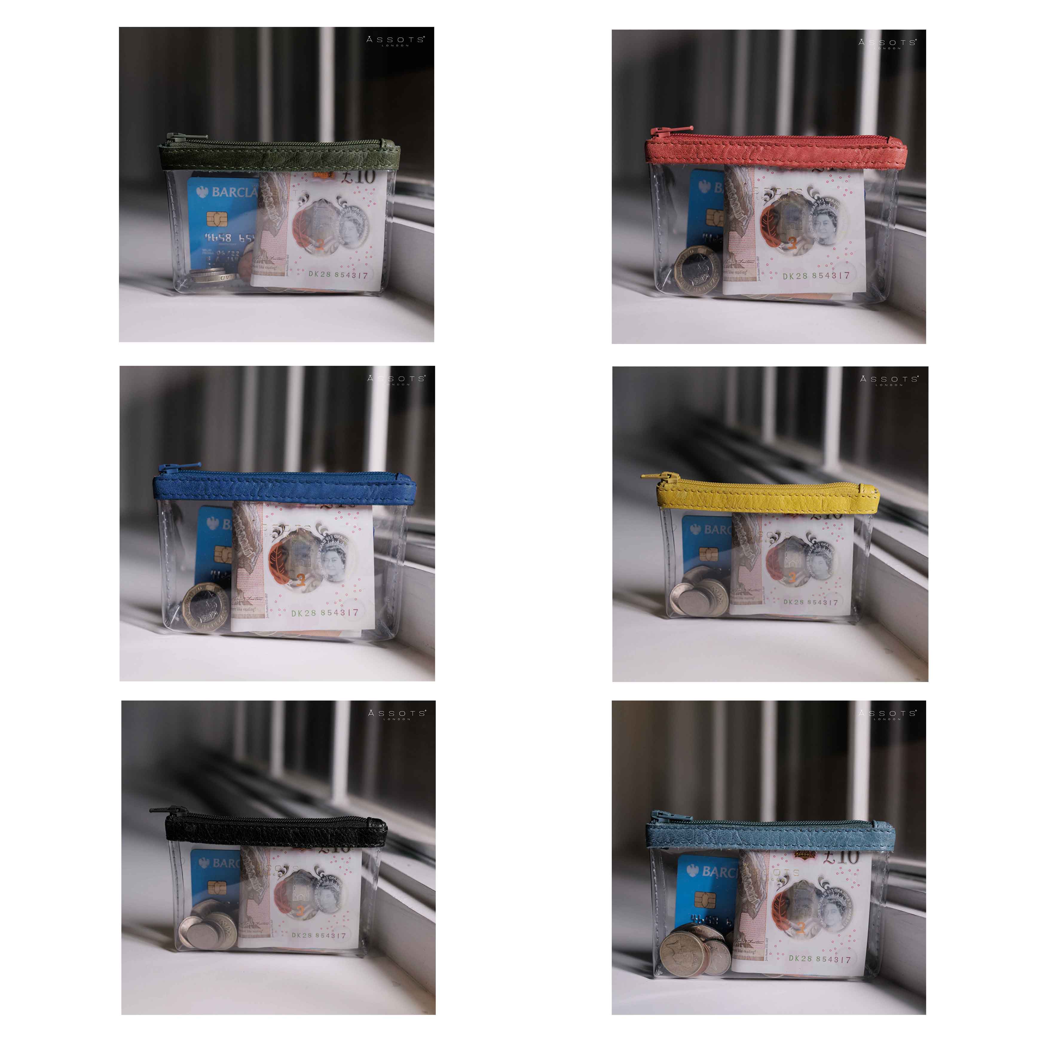 'DINAH' Transparent Zip Top Tree Top Green Coin Purse