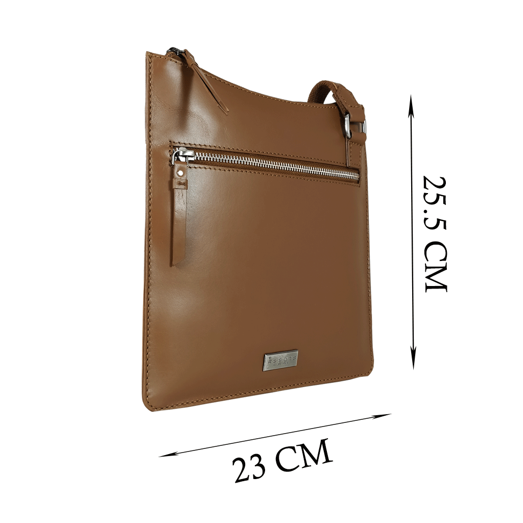 'WILLOW' Tan Smooth Leather Crossbody Bag