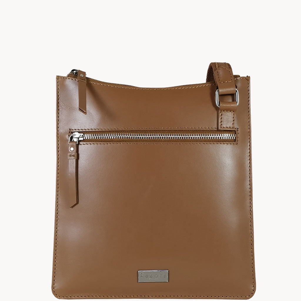 'WILLOW' Tan Smooth Leather Crossbody Bag
