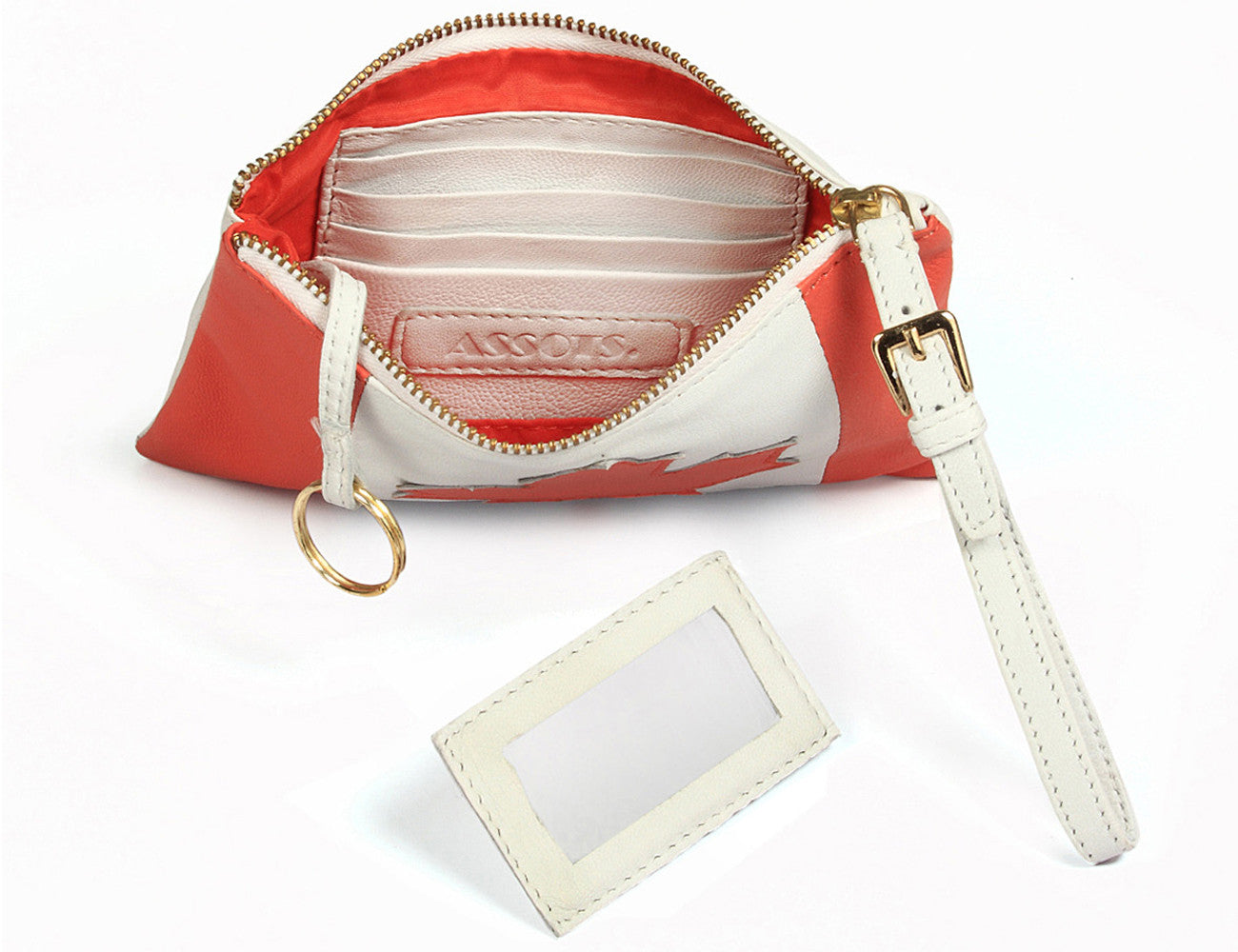 'CANADIAN' Country Flag Designer Leather Wristlet