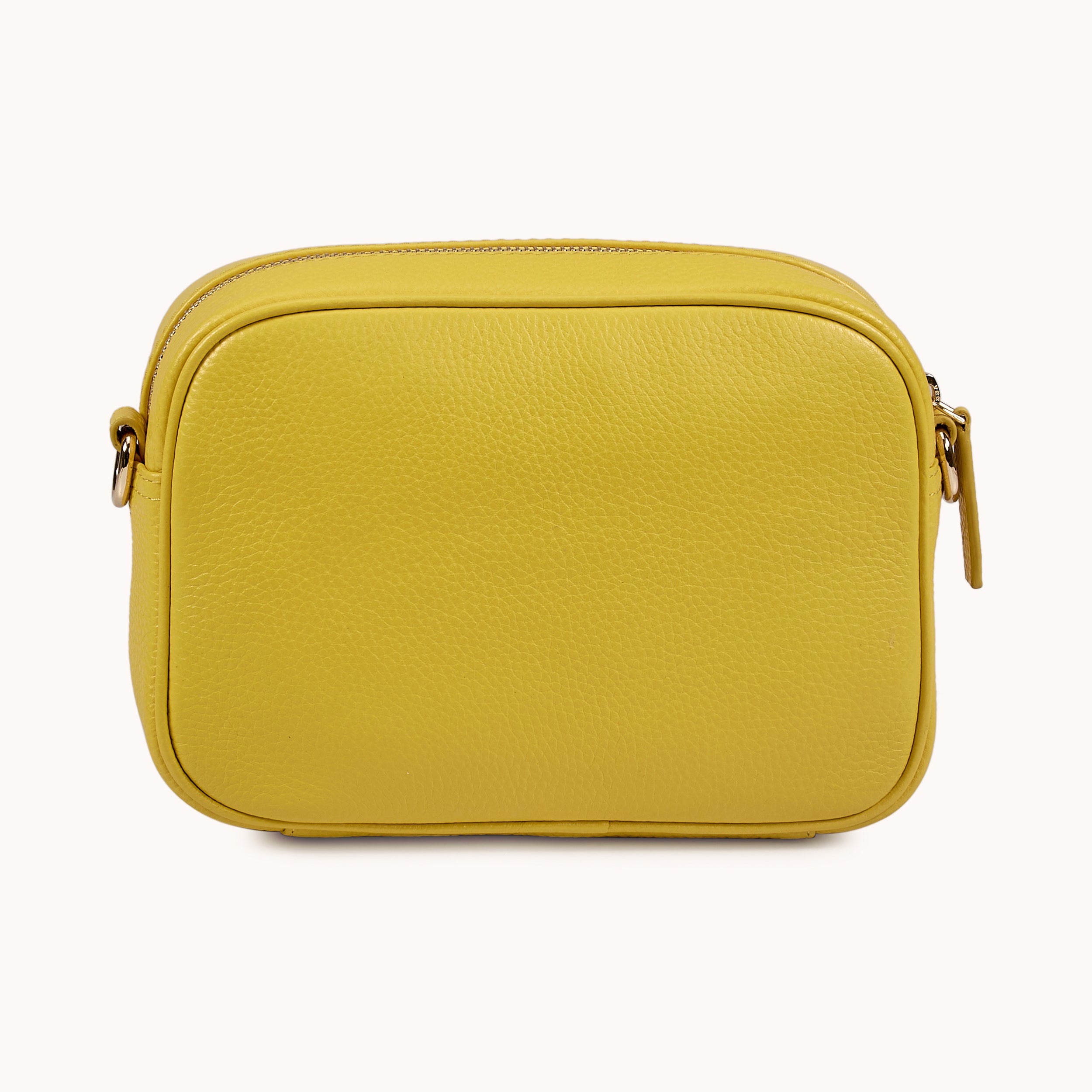 'KENT' Sunflower Pebble Grain Real Leather Crossbody Bag