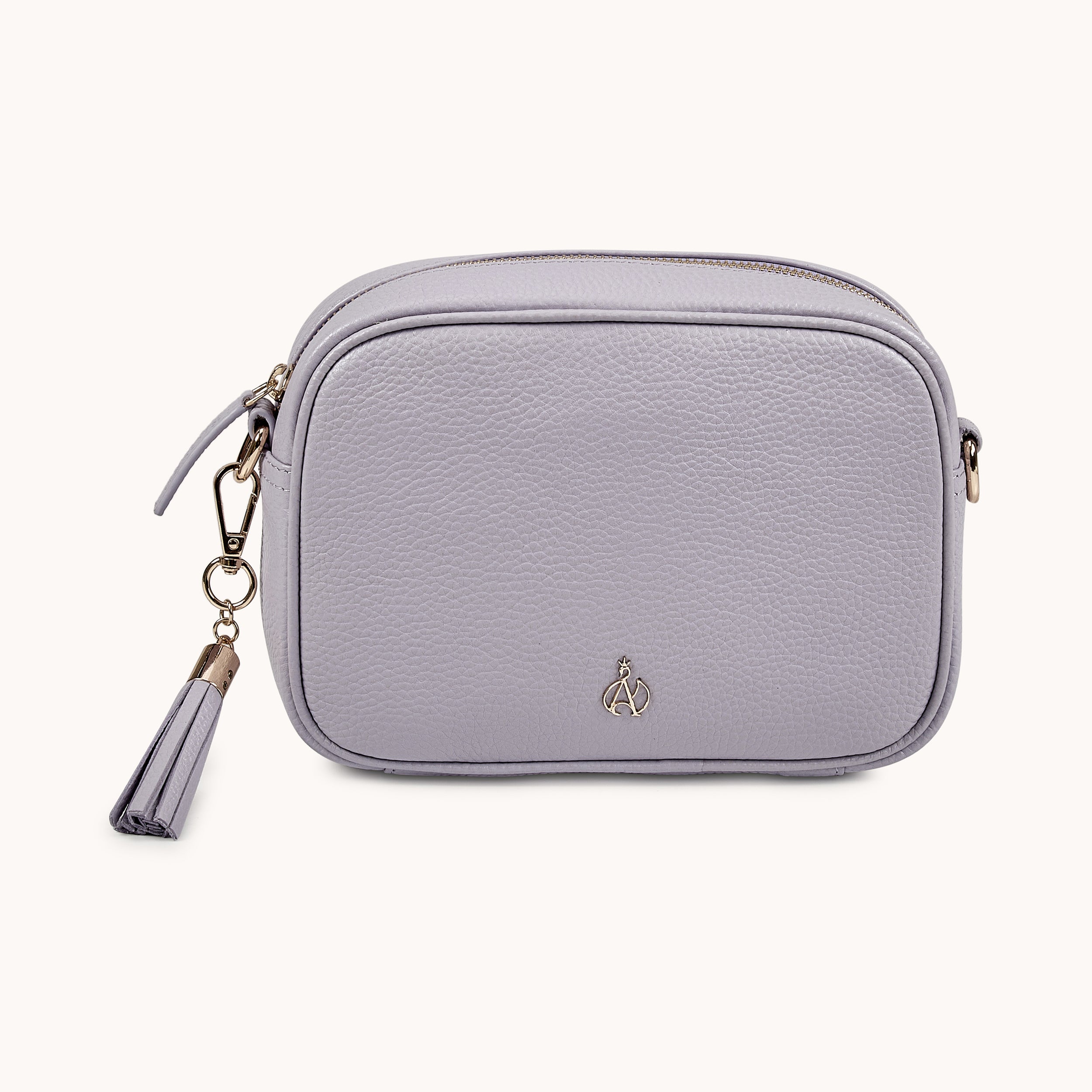 'KENT' Lilac Pebble Grain Real Leather Crossbody Bag