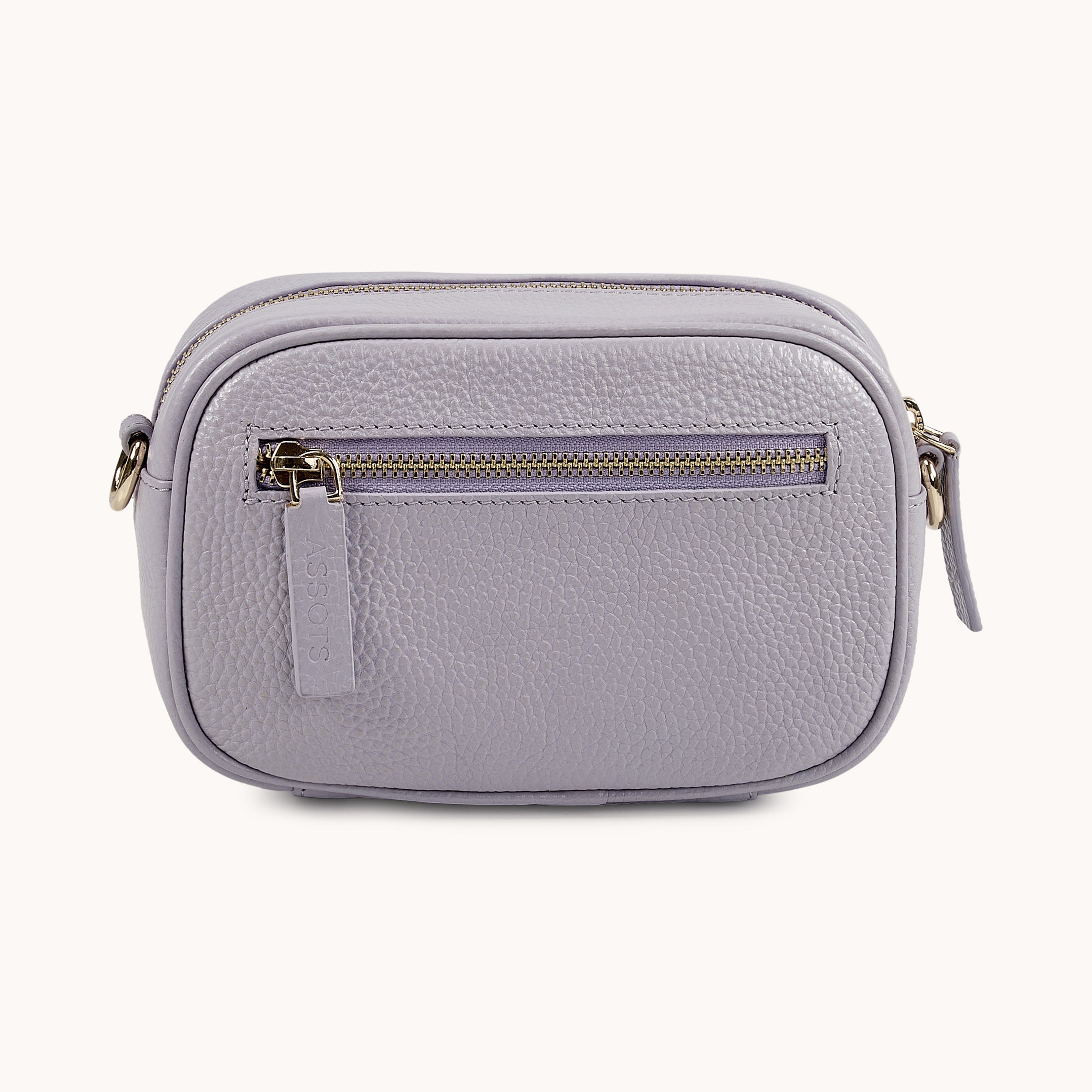 'HACKNEY MINI' Lilac Pebble Grain Real Leather Crossbody Bag