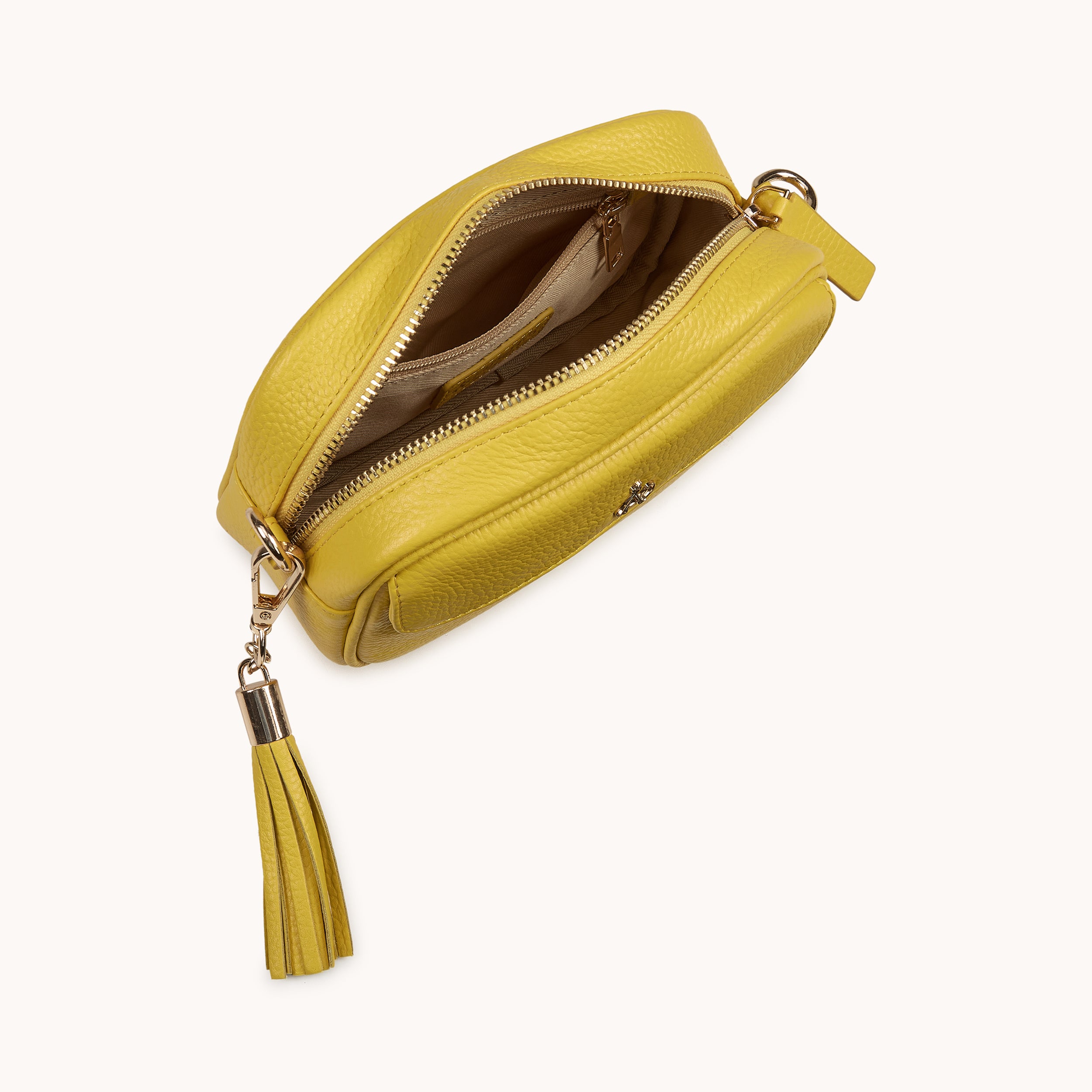 'HACKNEY MINI' Sunflower Pebble Grain Real Leather Crossbody Bag