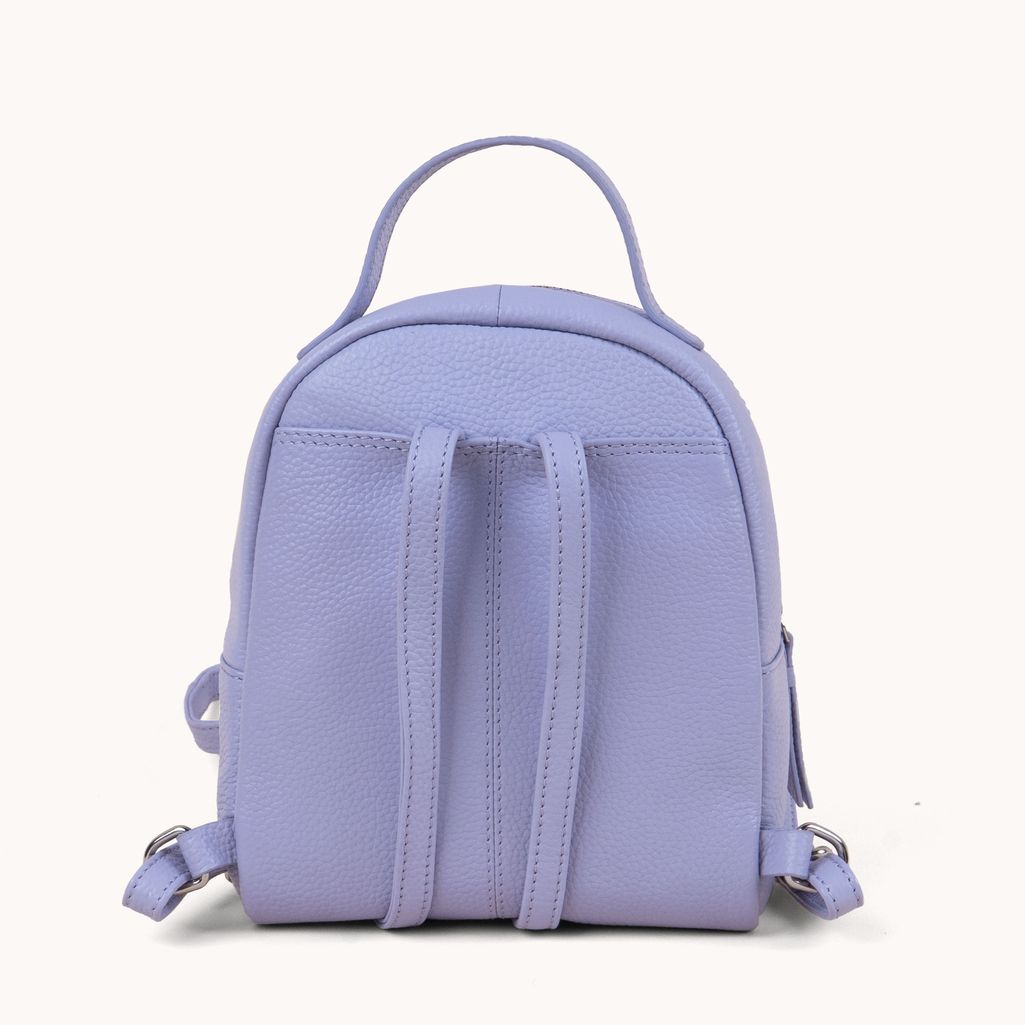 'BETTY' Lilac Pebble Grain Real Leather Mini Backpack