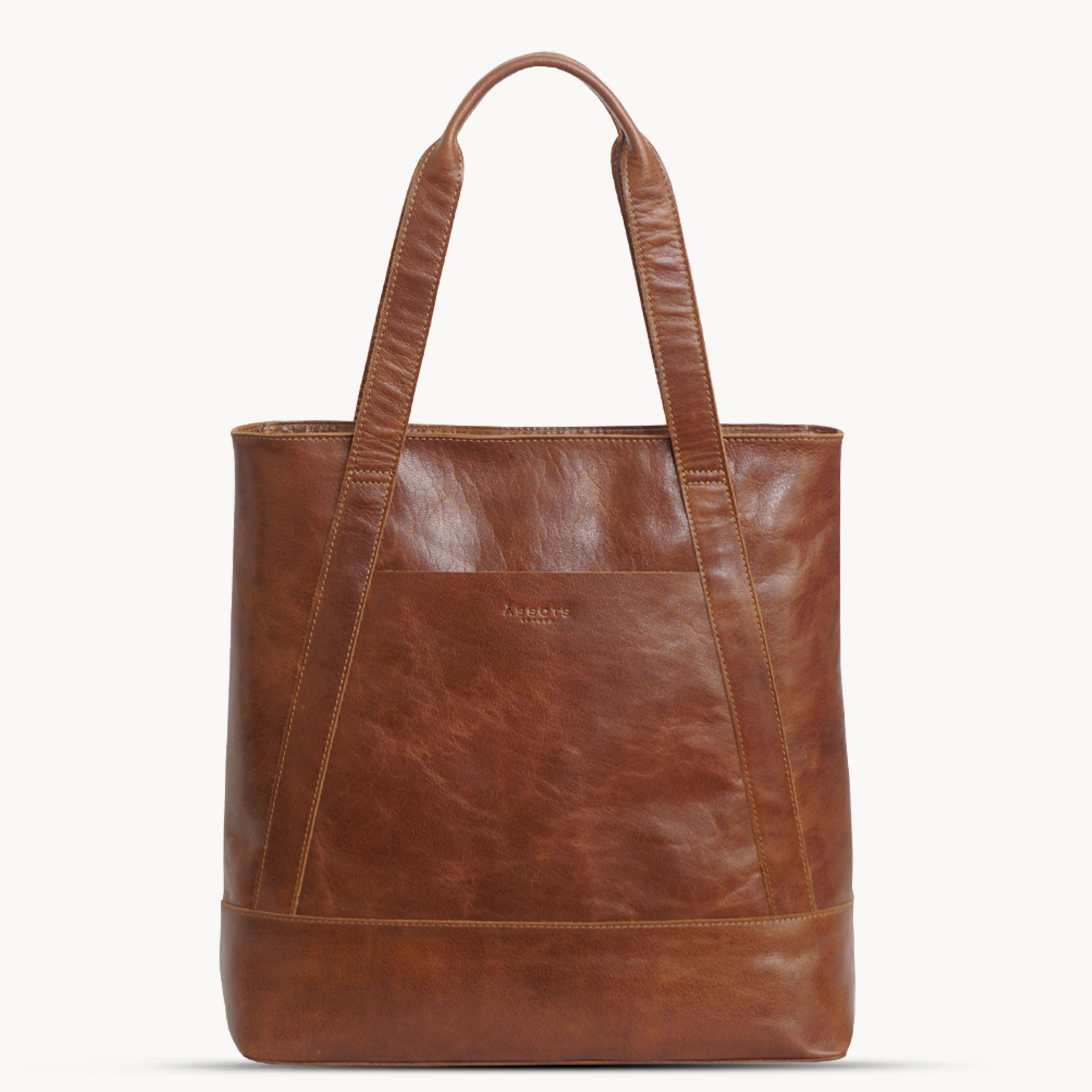 'Barbara' Tan Vintage Waxy Polished Leather Tote Bag